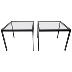 DIA Side Tables Black Anodized Metal / Glass by Design Institute of America