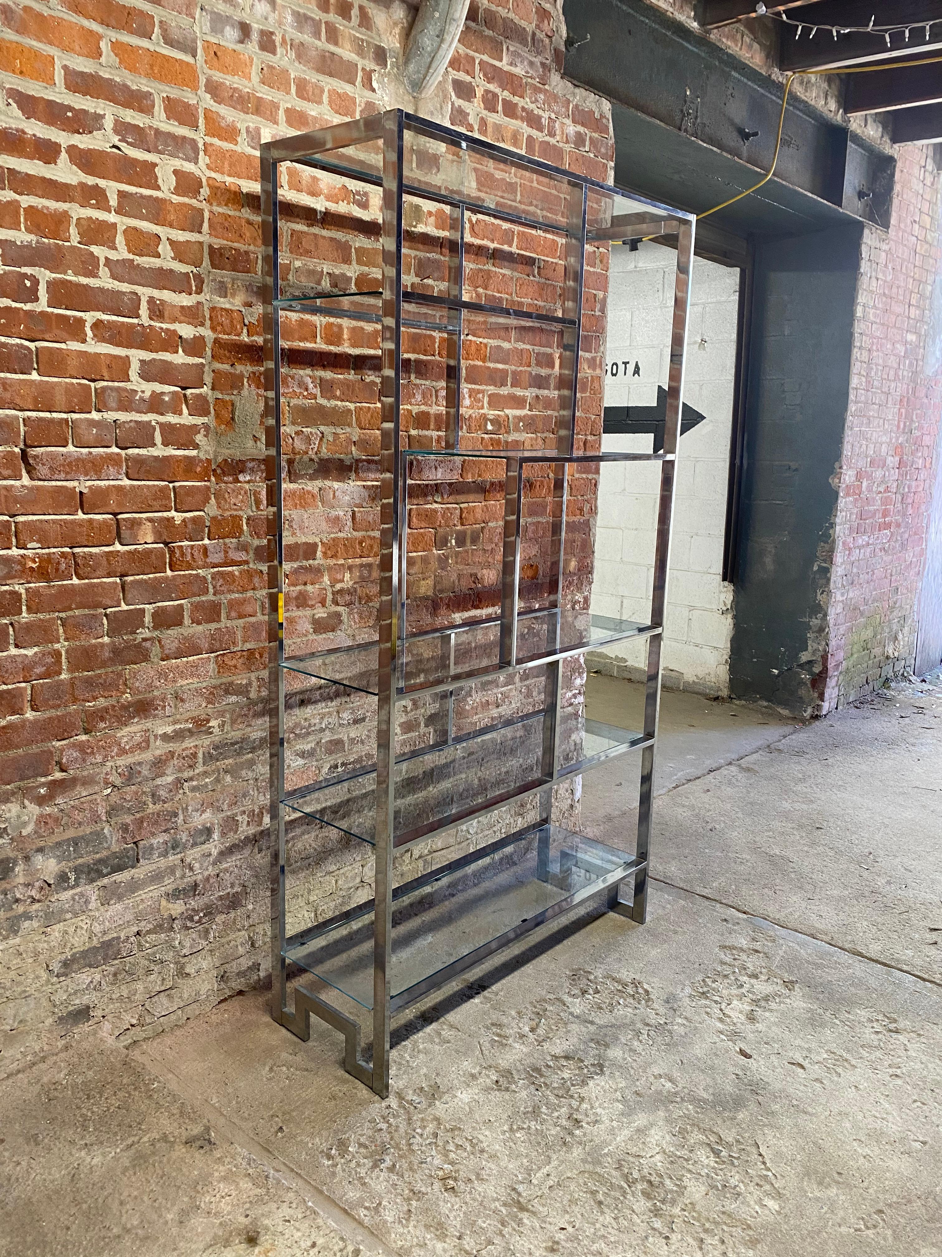 American DIA Chrome and Glass Etagere