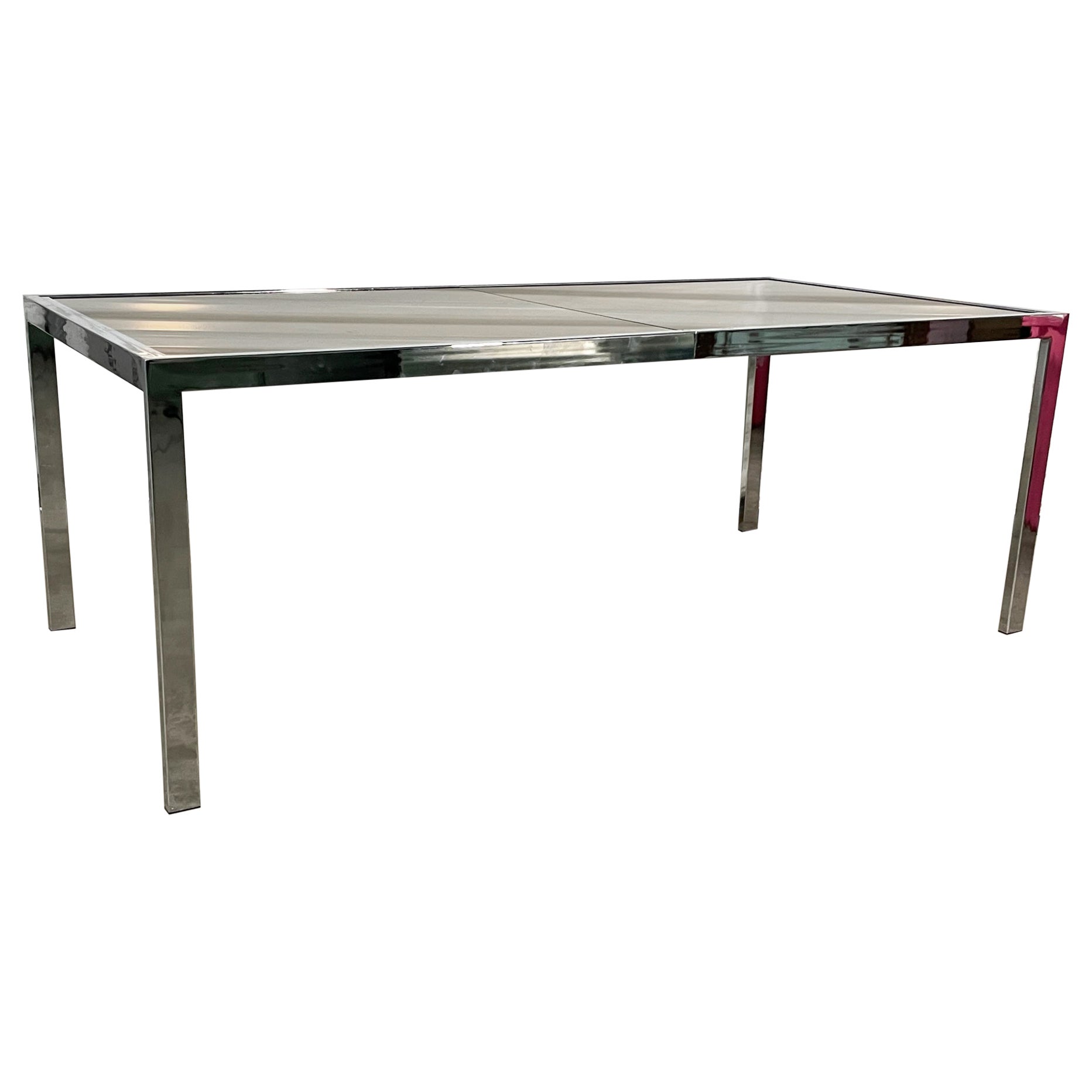 DIA Chrome Expandable Dining Table For Sale