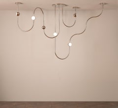 Dia Contemporary LED-Kronleuchter, Config. 3, Massiv Messing, handgefertigt/bearbeitet, Kunst