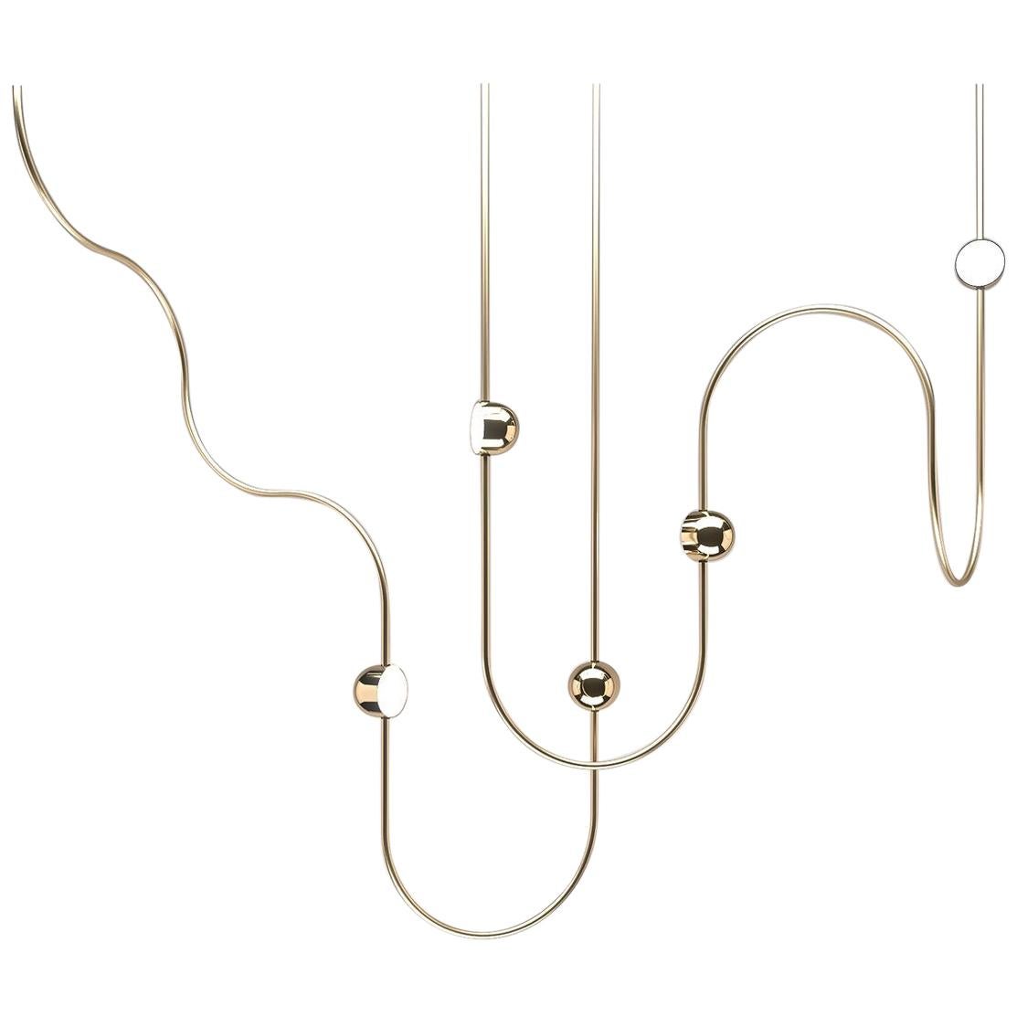 Dia Contemporary LED-Kronleuchter, Config. 3, Massiv Messing, handgefertigt/bearbeitet, Kunst im Angebot 9