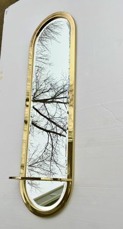 DIA Design Institute America Brass Racetrack Oval Mirror with Demilune Shelf