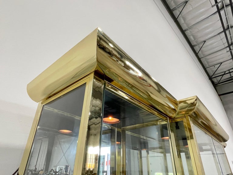 DIA Design Institute America Brass Vitrine Display Case For Sale at 1stDibs