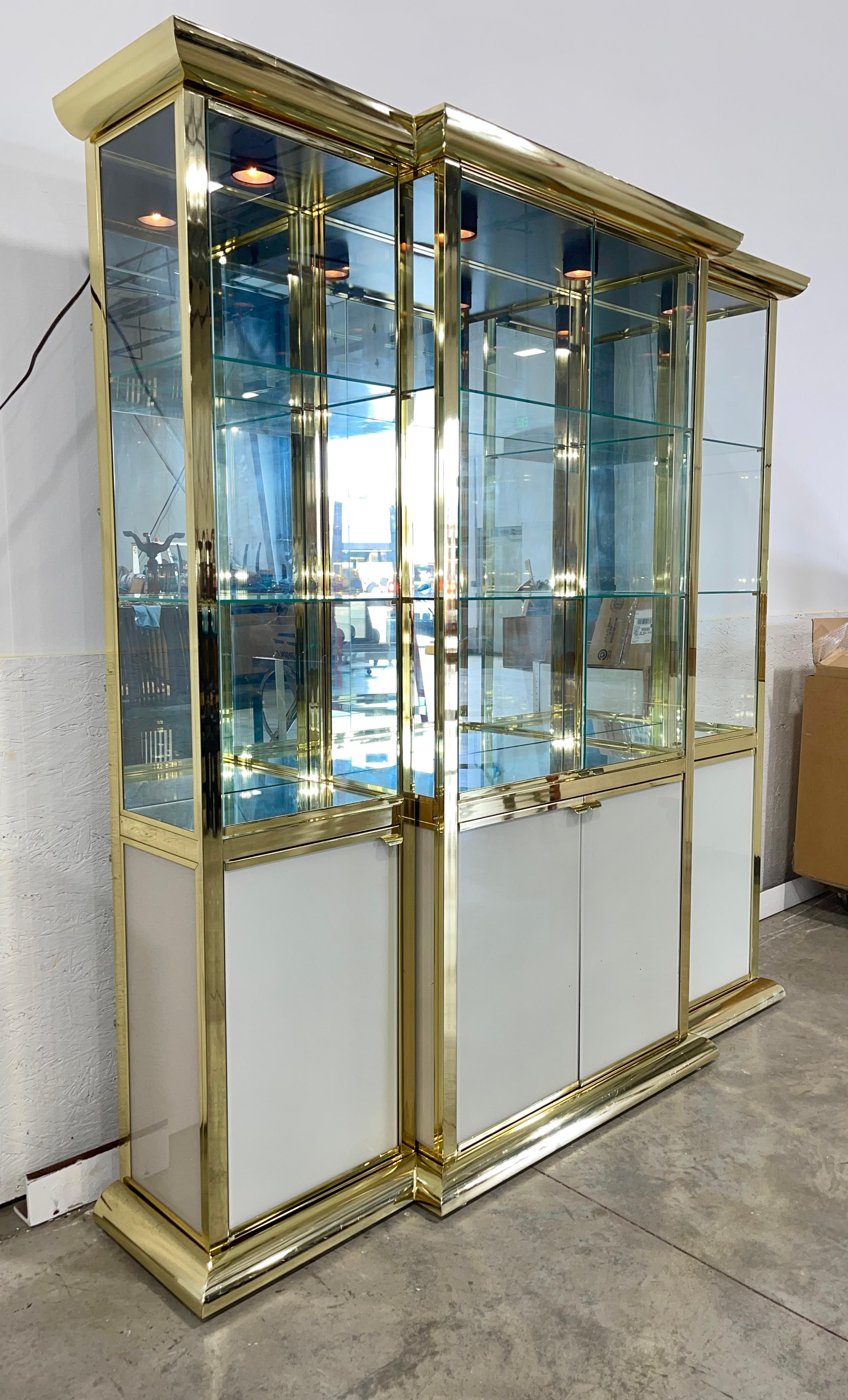 DIA Design Institute America Brass Vitrine Display Case at 1stDibs