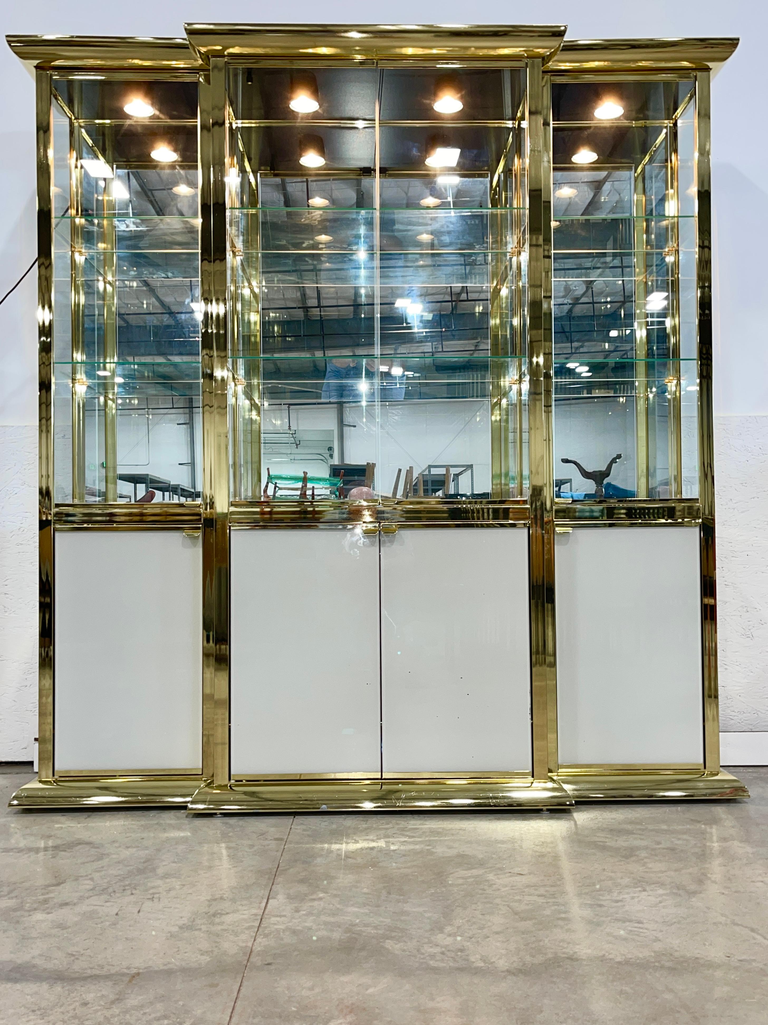 DIA Design Institute America Brass Vitrine Display Case at 1stDibs