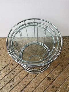 DIA Design Institute  America Chrome and Glass Nesting Tables
