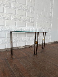 DIA Design Institute America Demilune Console Table Chrome and Brass