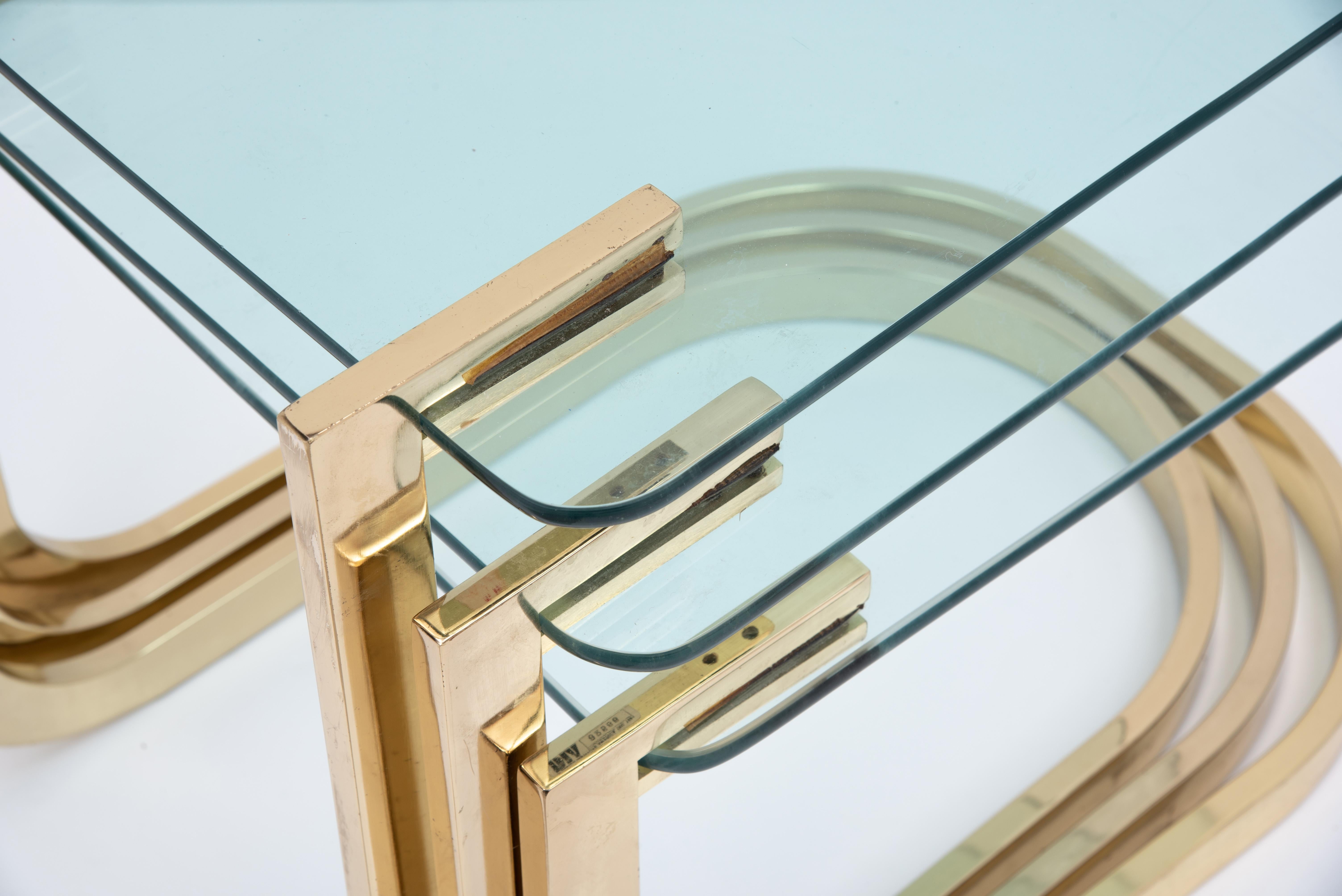 DIA Design Institute America Milo Baughman Nesting Tables Cantilevered Brass For Sale 7