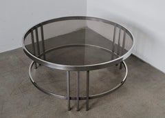 DIA Design Institute of America Polished Steel Chrome Round Cocktail Table
