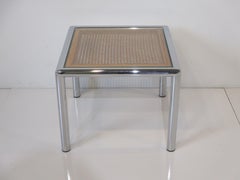 DIA Mid Century 70's Chrome / Cane Side Table
