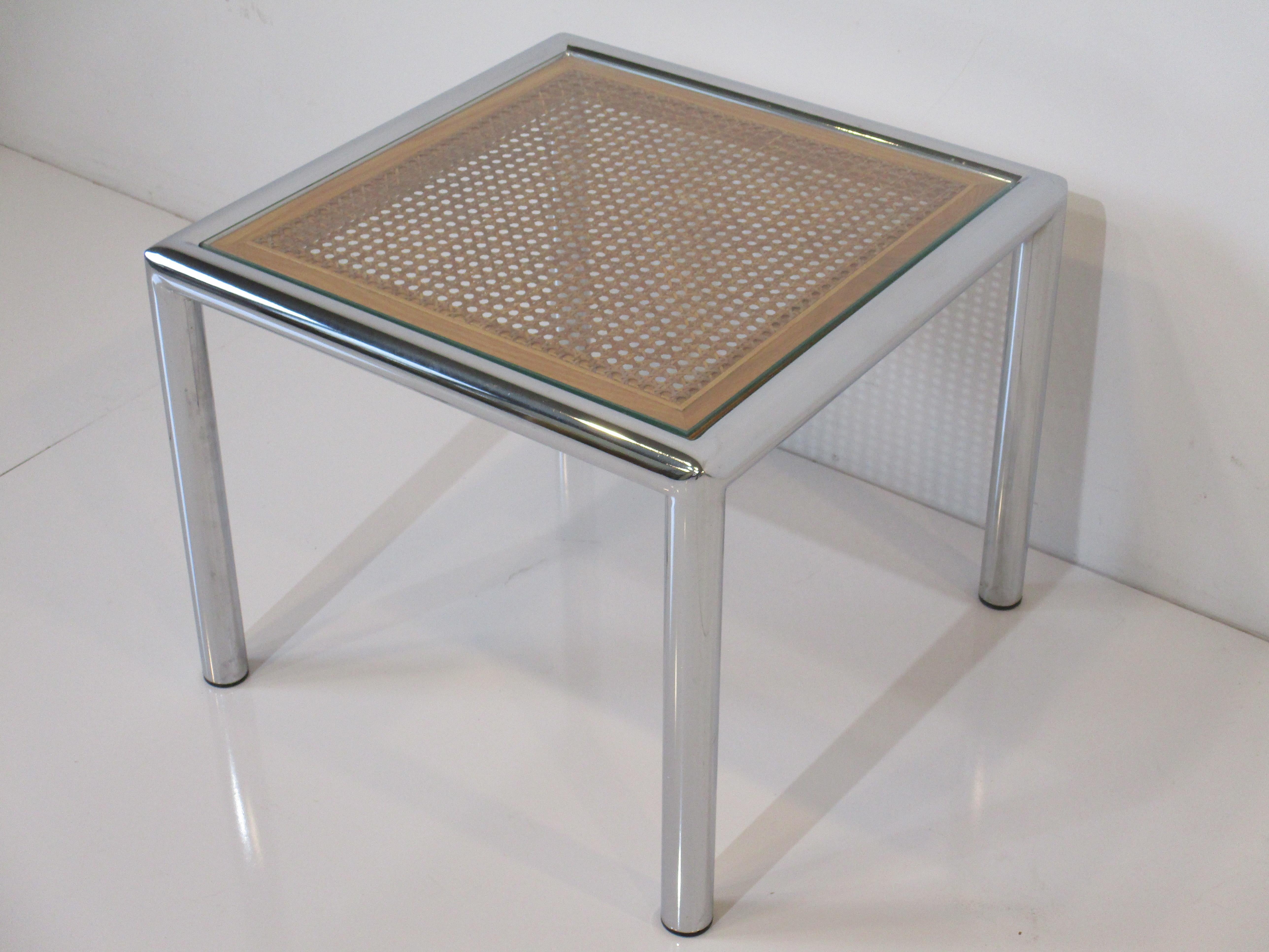 70s chrome side table