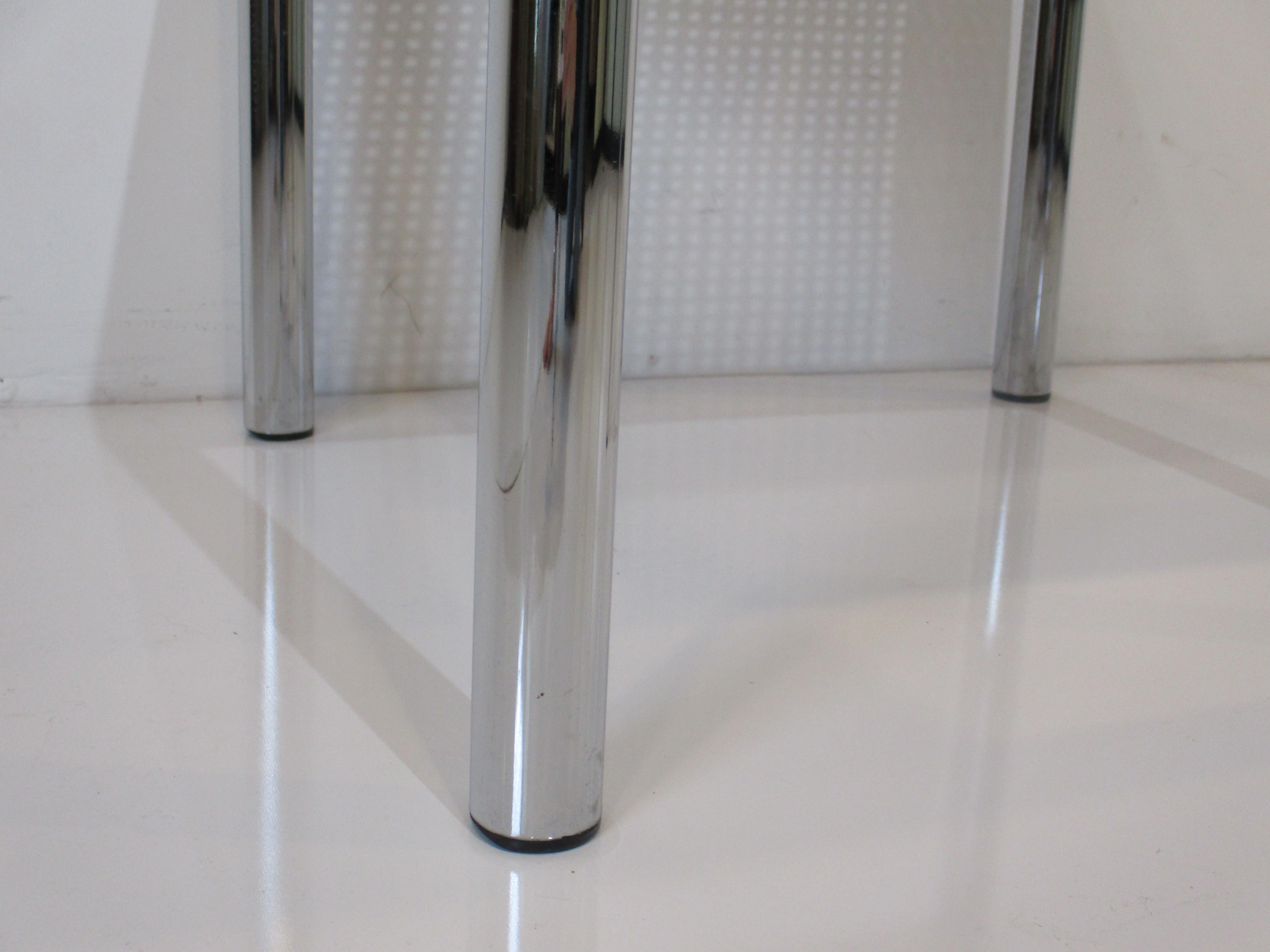 American DIA Mid Century 70's Chrome / Cane Side Table
