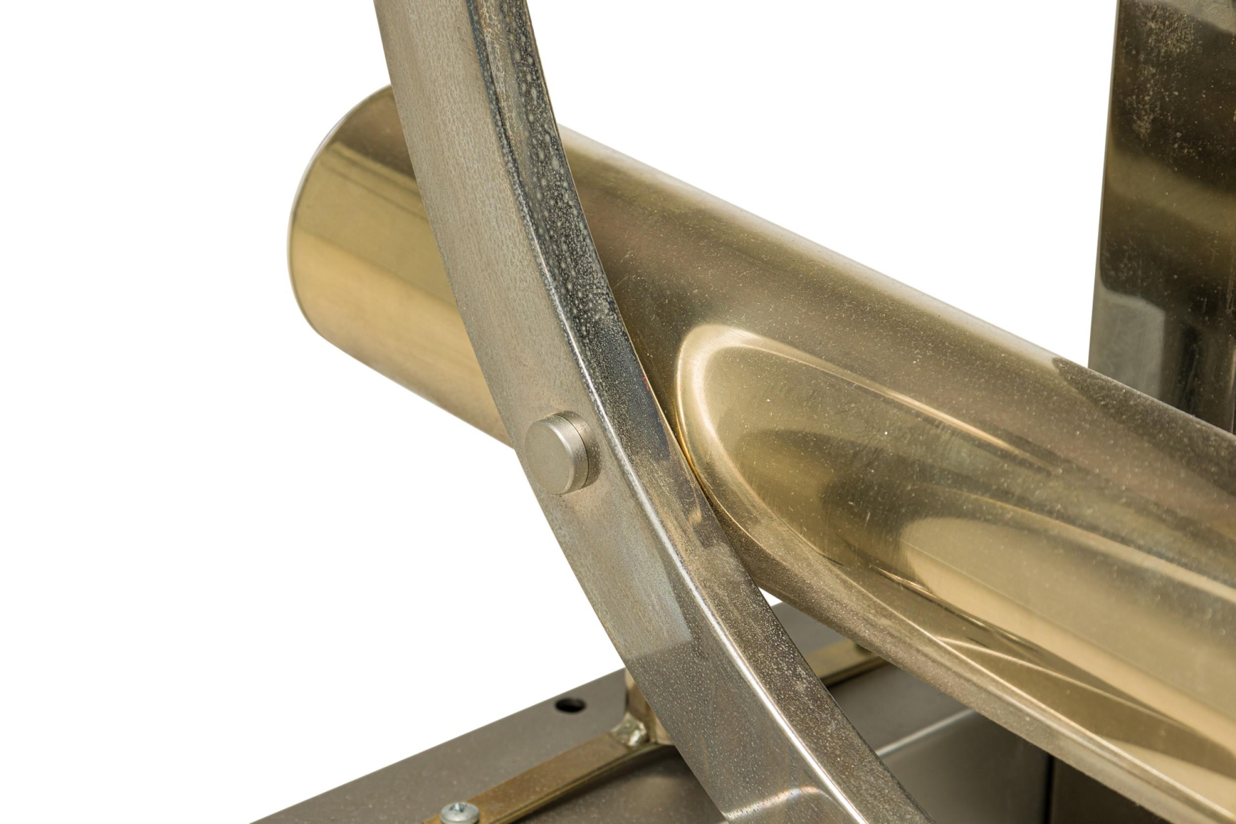 Telaio del tavolo da pranzo DIA Mid-Century American Modern Chrome & Brass in vendita 3