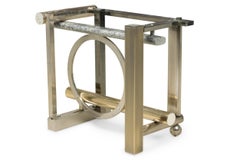 DIA Mid-Century American Modern Chrome & Brass Dining Table Frame