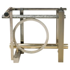 DIA Mid-Century American Modern Chrome & Brass Dining Table Frame