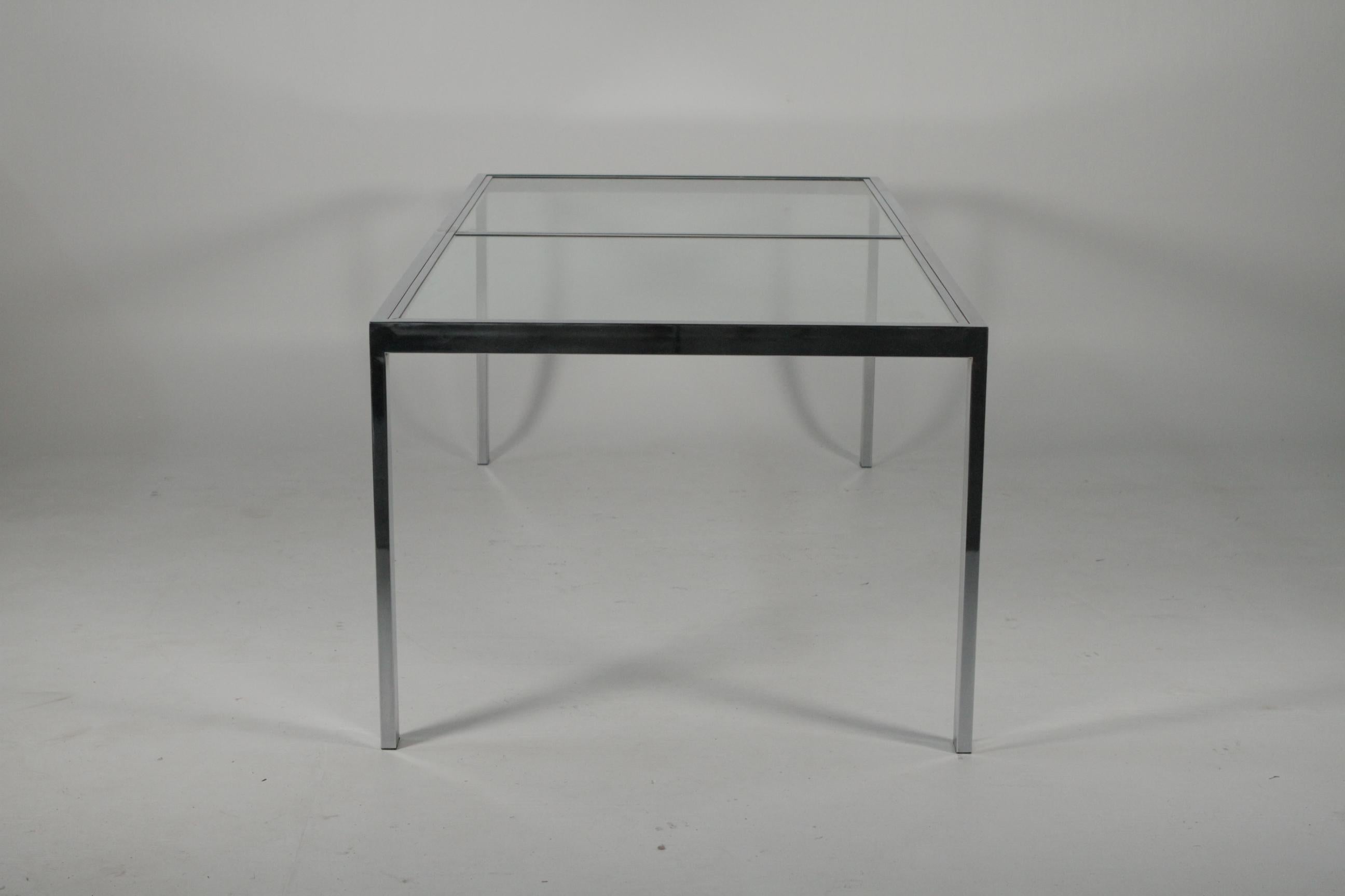 North American DIA Mid-Century Modern Chrome And Glass Top Dining Original Room Table
