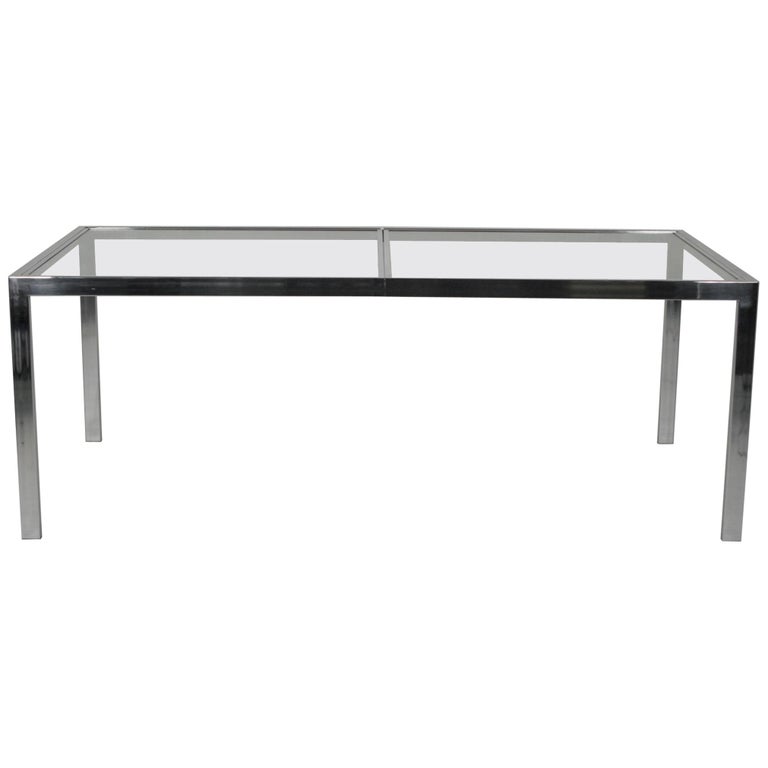 DIA MidCentury Modern Chrome And Glass Top Dining Original Room Table