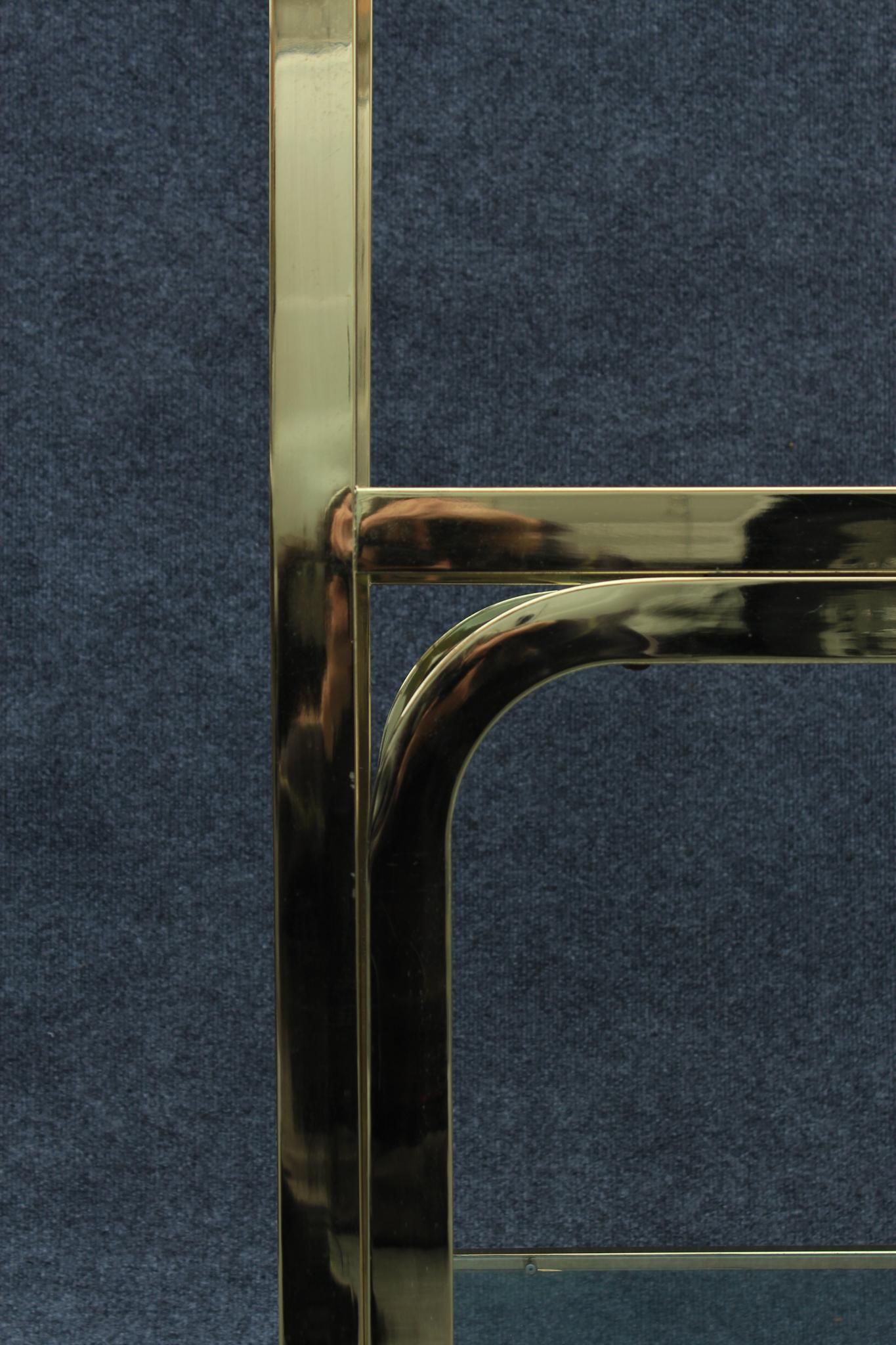 DIA Milo Baughman Style Adjustable Brass & Glass Etagere Mid Century/Art Deco 6