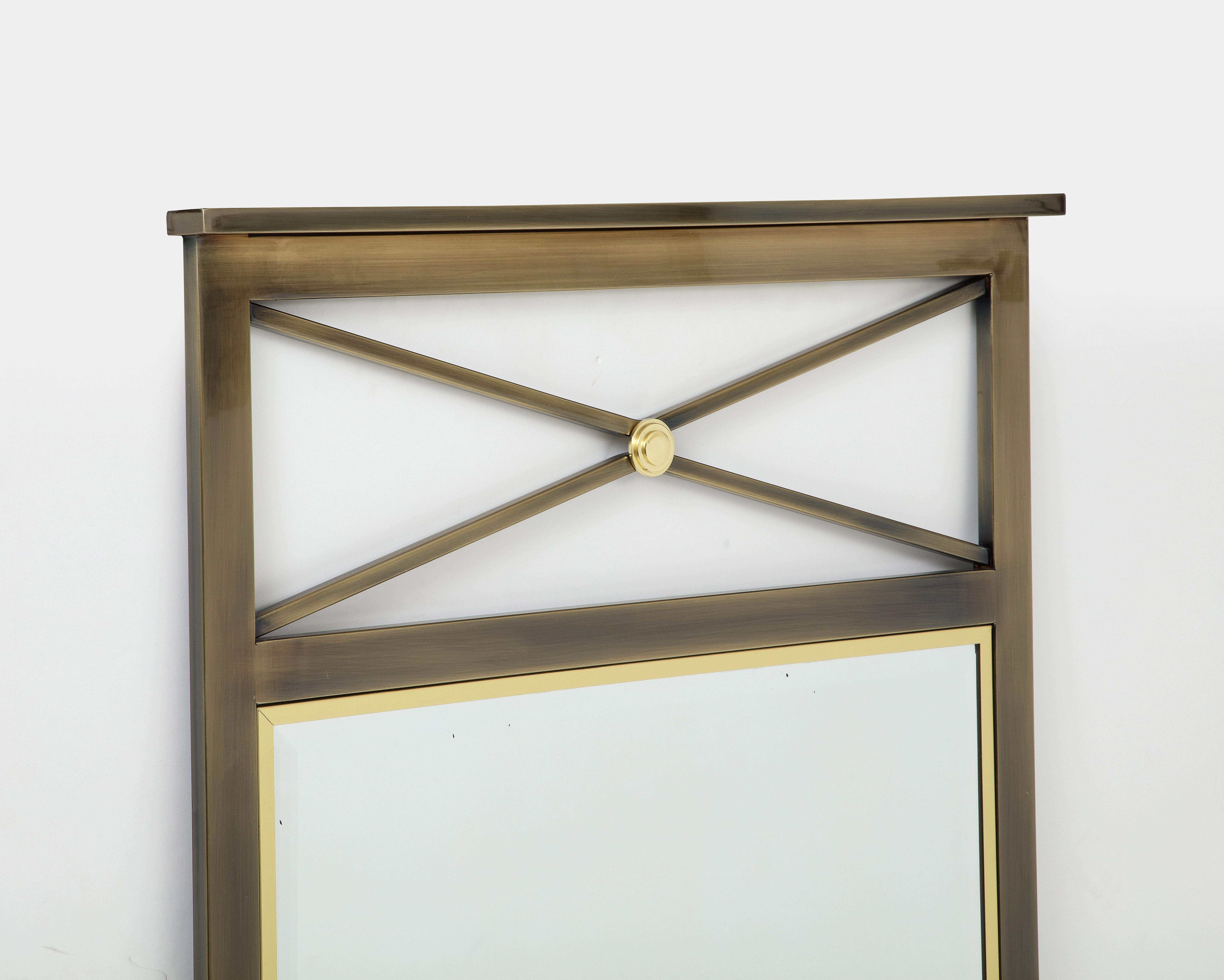 DIA Neoclassical Bronze, Brass Mirror In Good Condition For Sale In New York, NY