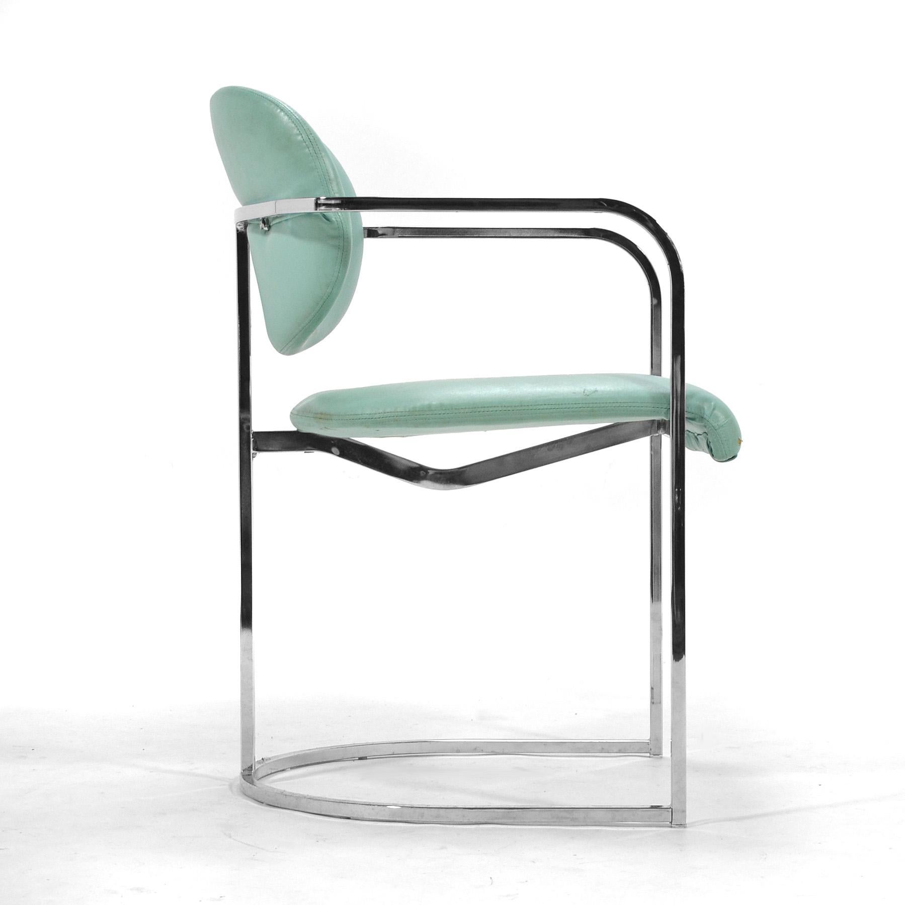 Mid-Century Modern DIAS Ensemble de six fauteuils à cadre chromé en vente