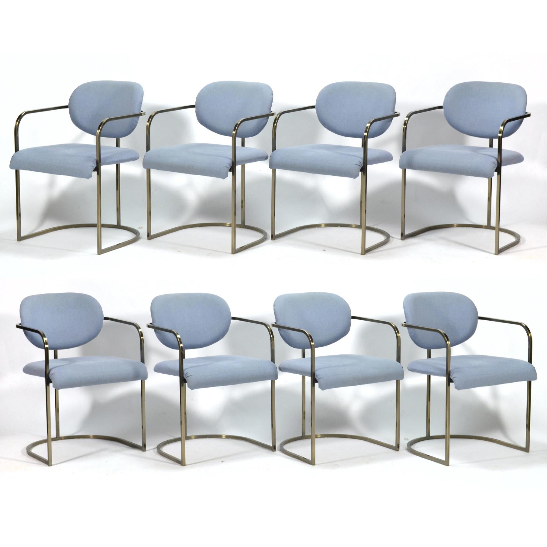 Late 20th Century DIA Set of Six-Chrome Framed Armchairs For Sale