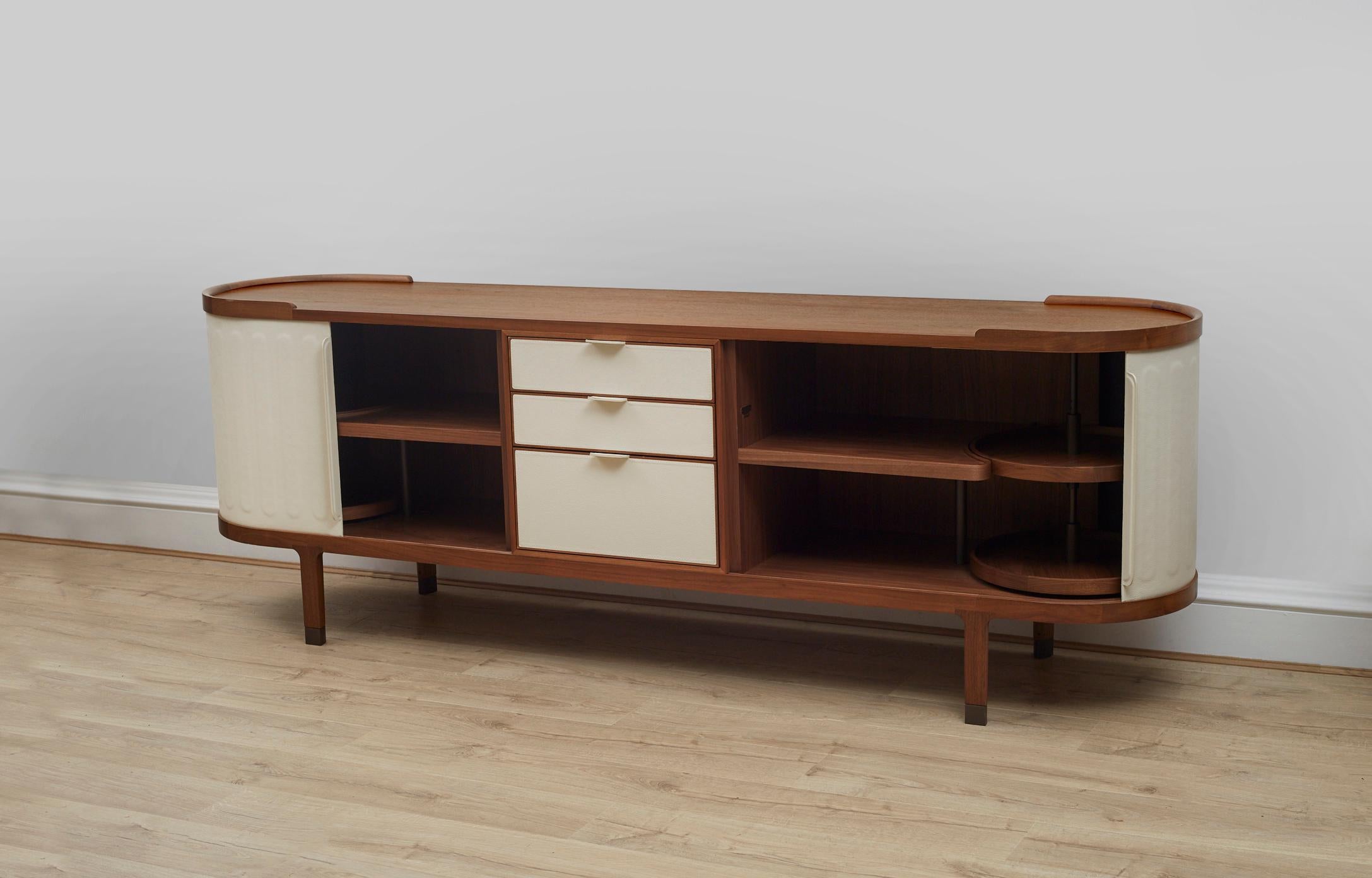 Leather Dia Sideboard from Giorgetti, designed by Chi Wing Lo