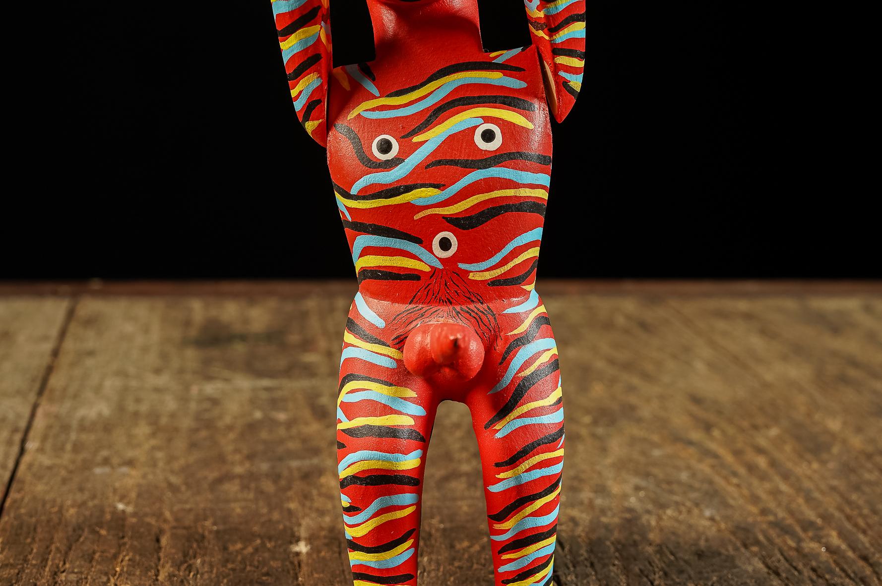 Mexicain Diablo Fálico  Alebrije contemporain articulé de Oaxaca en vente