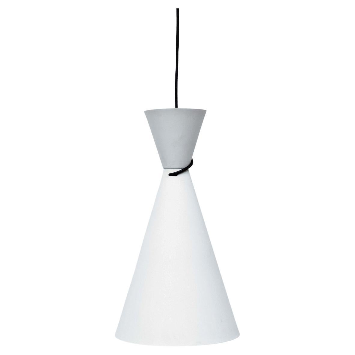 Black Corded 'Diablo' White and Light Gray Pendant Light