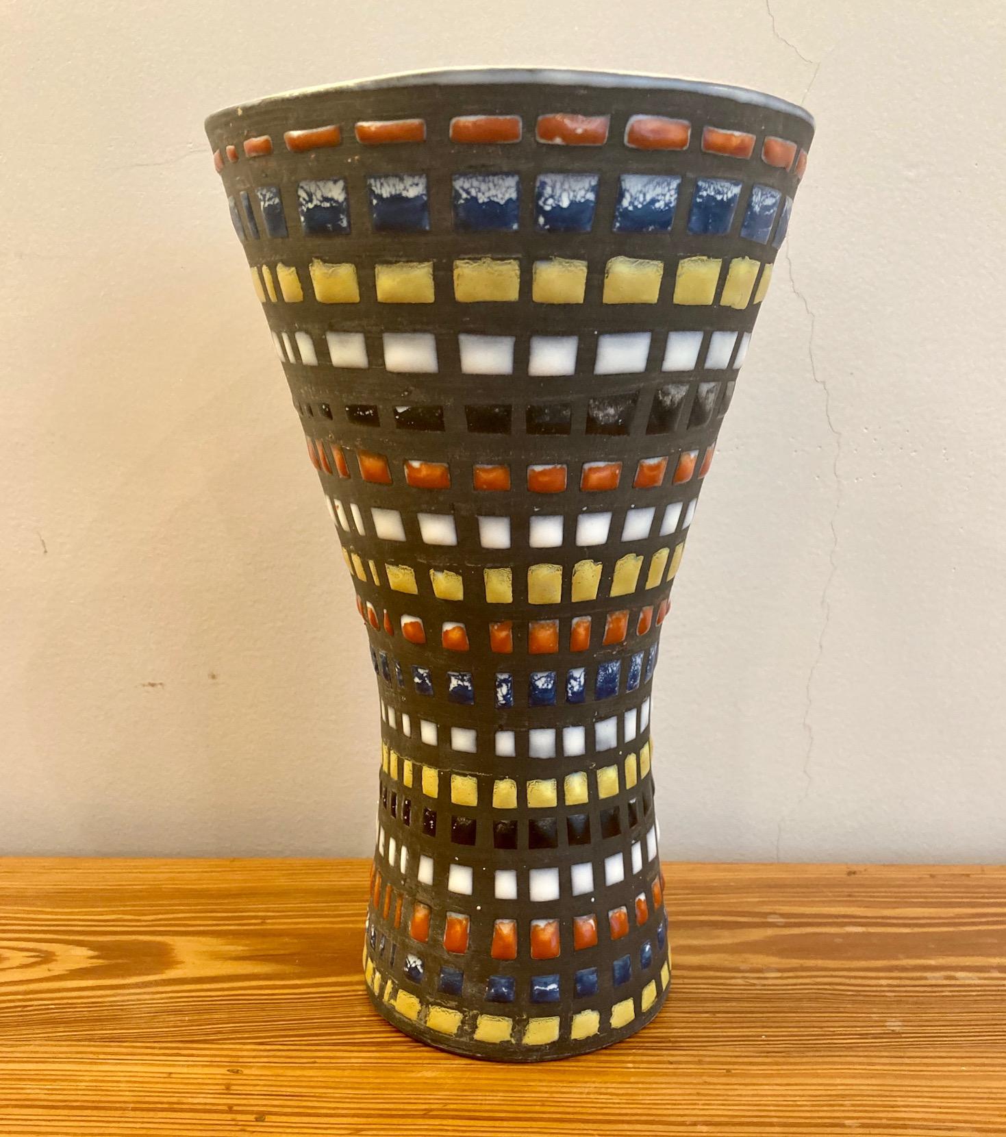 Mid-Century Modern Vase en céramique Diabolo, de Roger Capron, Vallauris