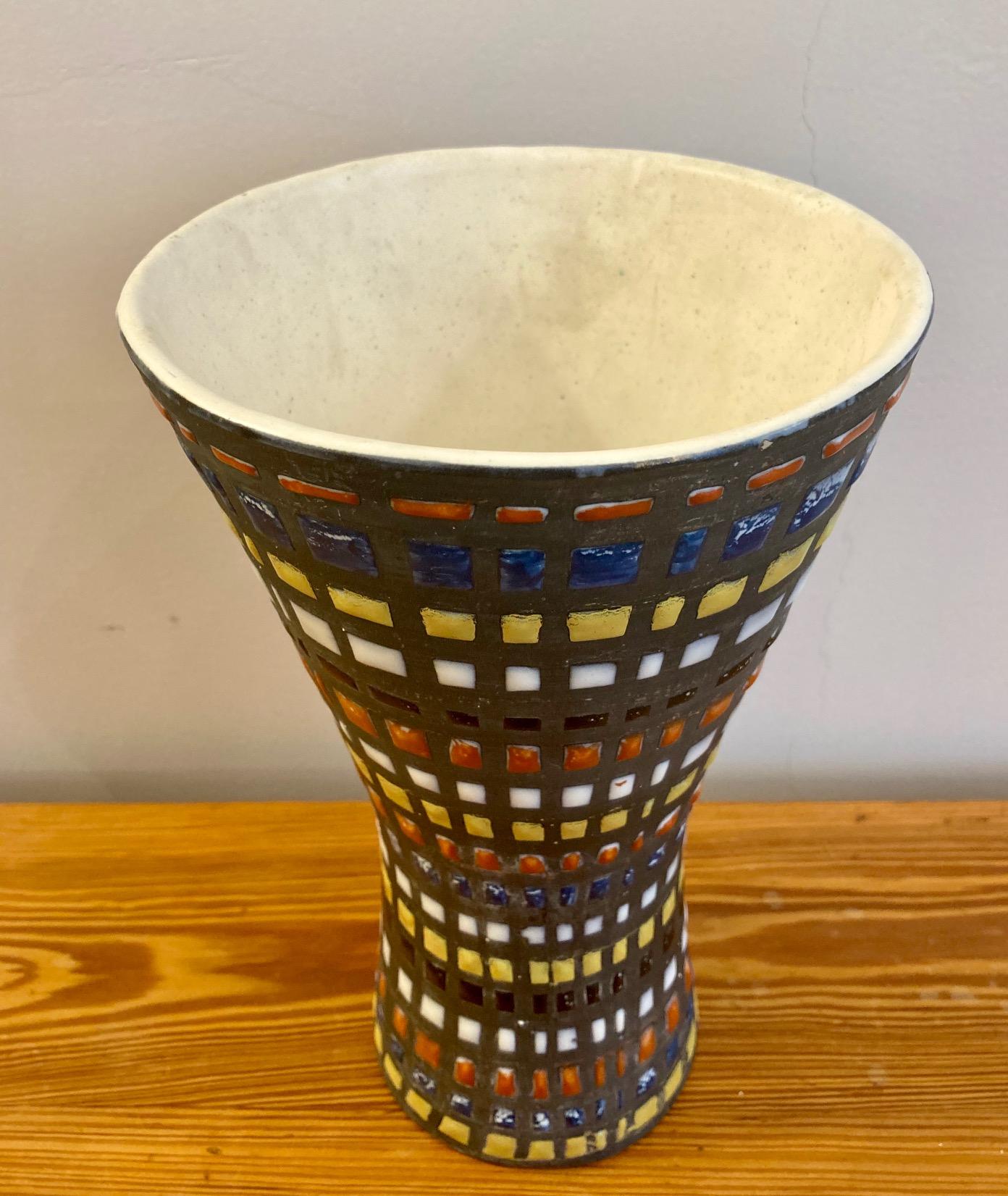 Français Vase en céramique Diabolo, de Roger Capron, Vallauris