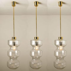 Diabolo Clear Glass Pendant made in Czech Republic, 1960s