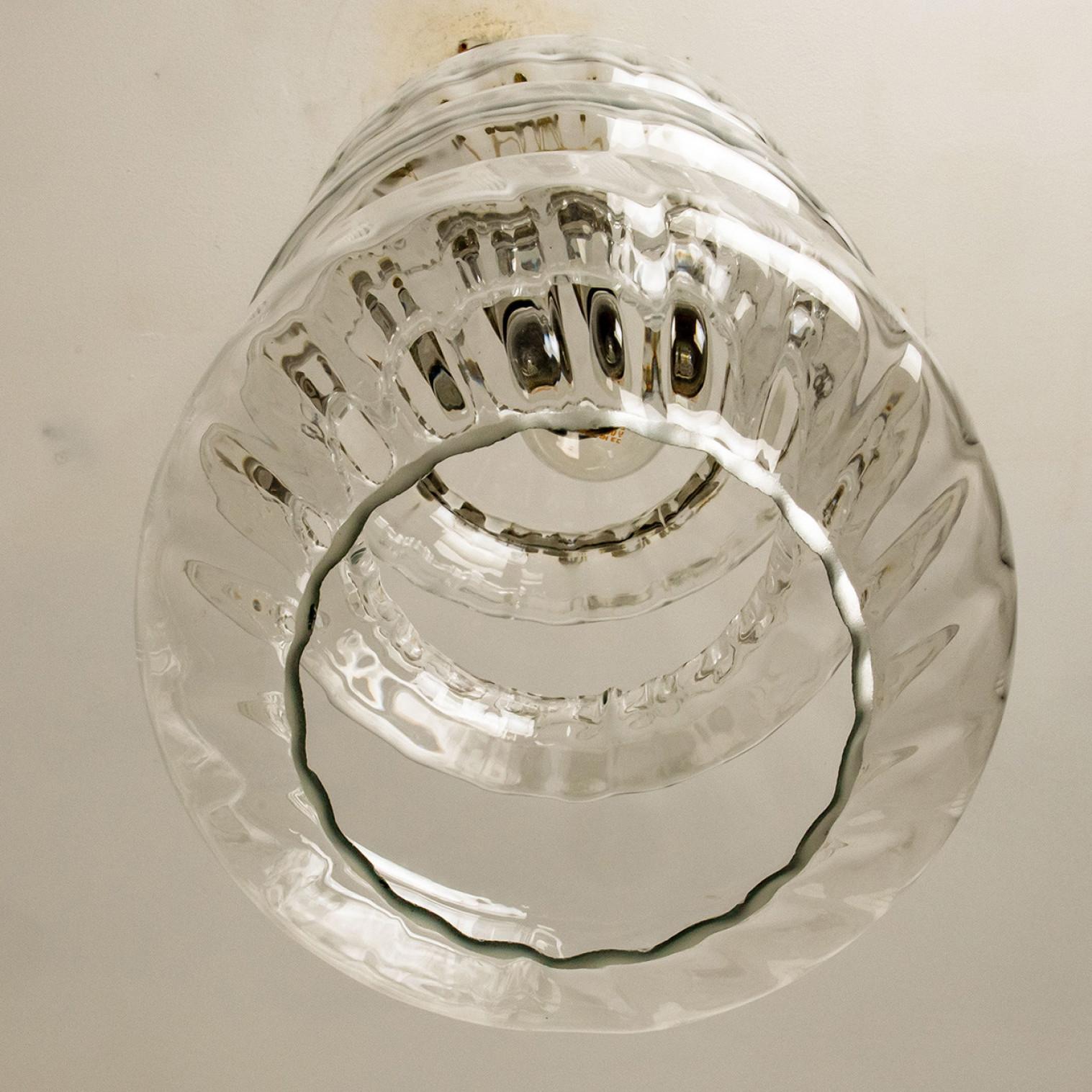 Diabolo Clear Glass Pendant made in Czech Republic, 1960s For Sale 2
