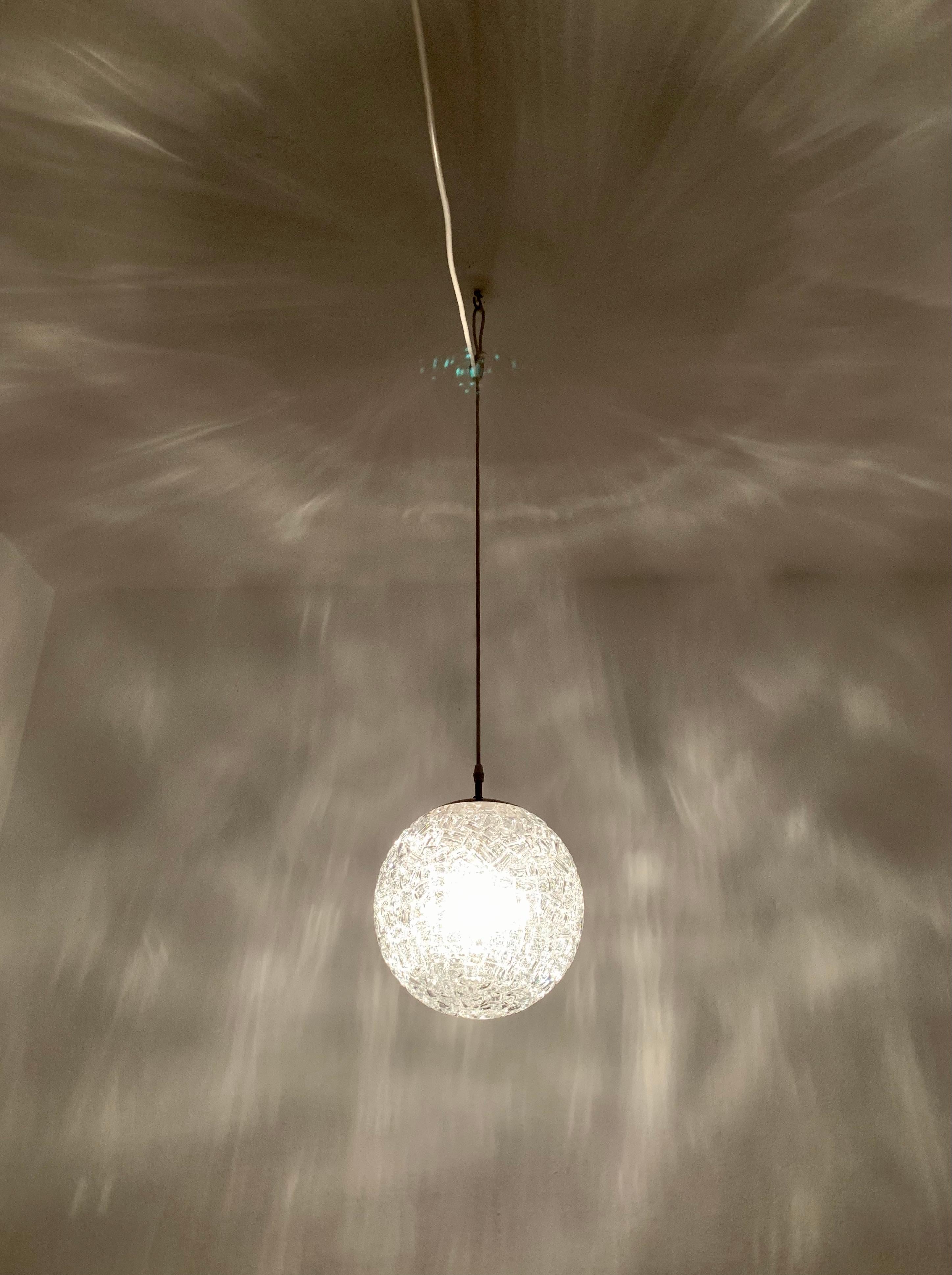 Diabolo Glass Pendant Lamp by Aloys Gangkofner for Peill and Putzler For Sale 4
