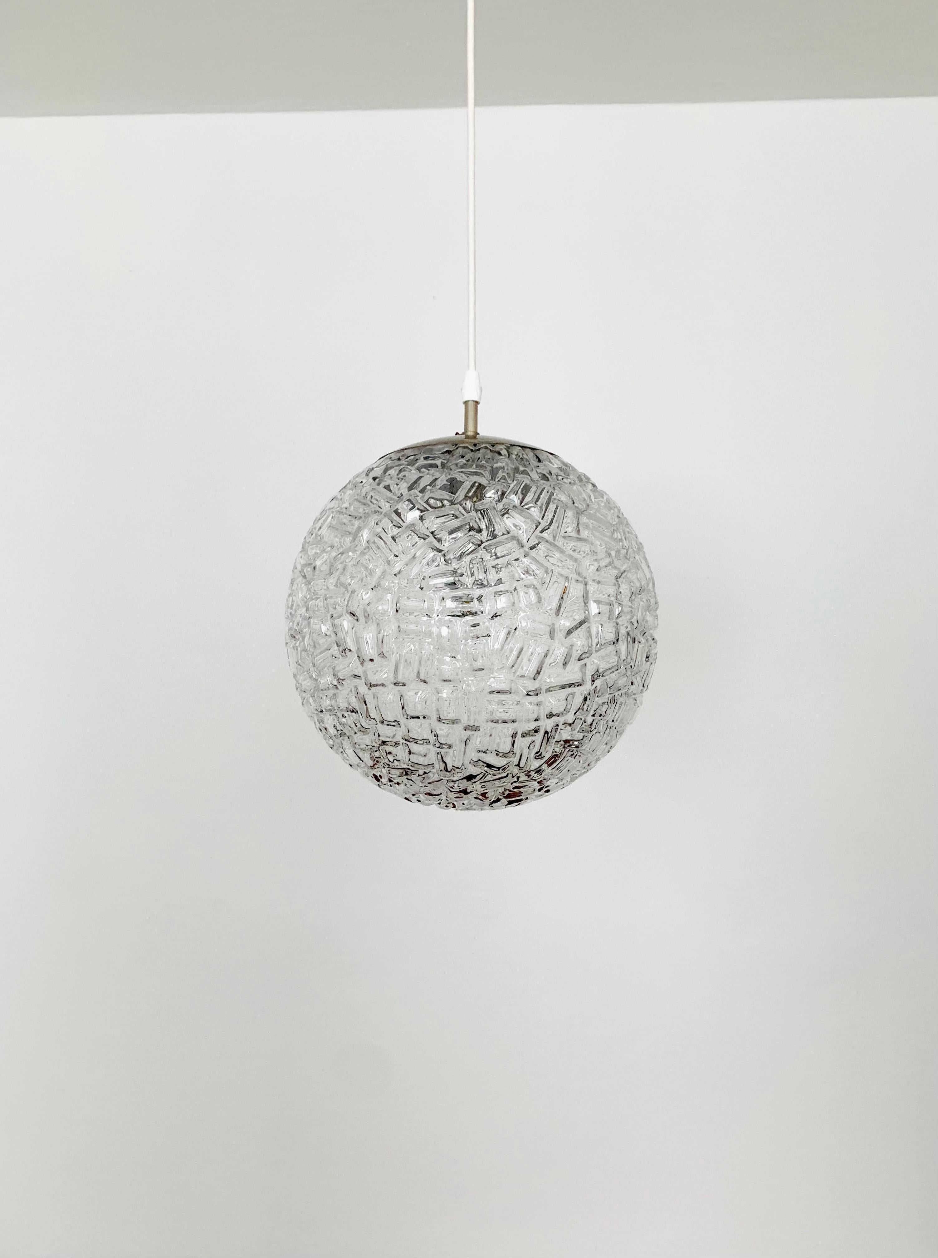 Mid-Century Modern Diabolo Glass Pendant Lamp by Aloys Gangkofner for Peill and Putzler For Sale