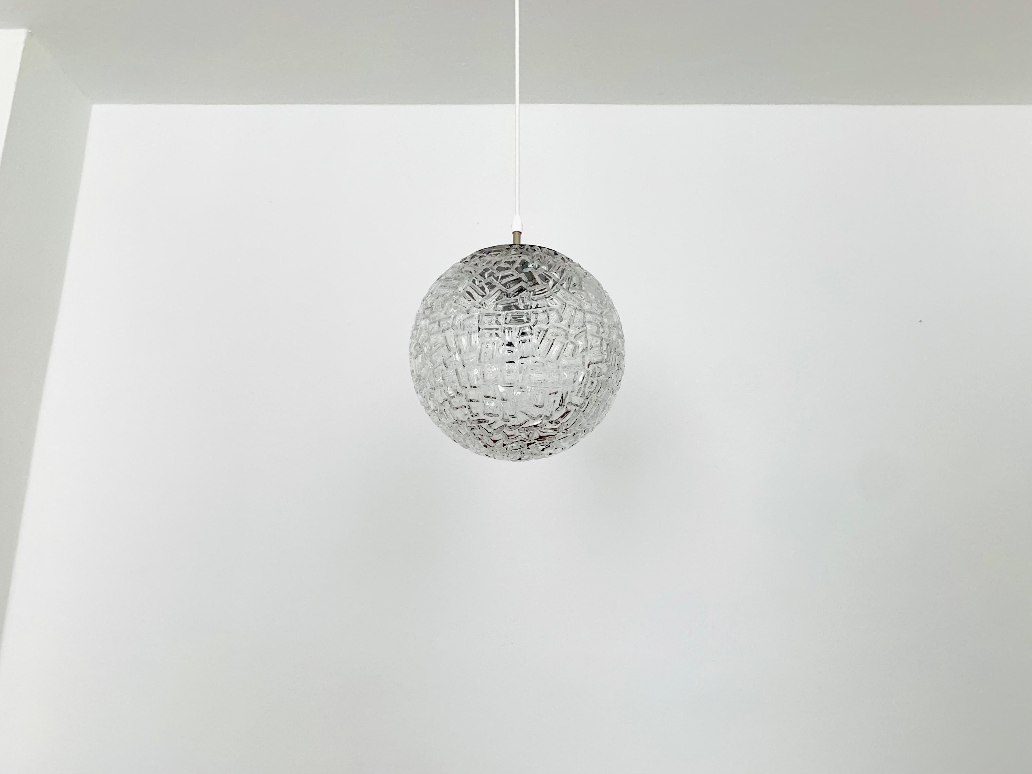 German Diabolo Glass Pendant Lamp by Aloys Gangkofner for Peill and Putzler For Sale
