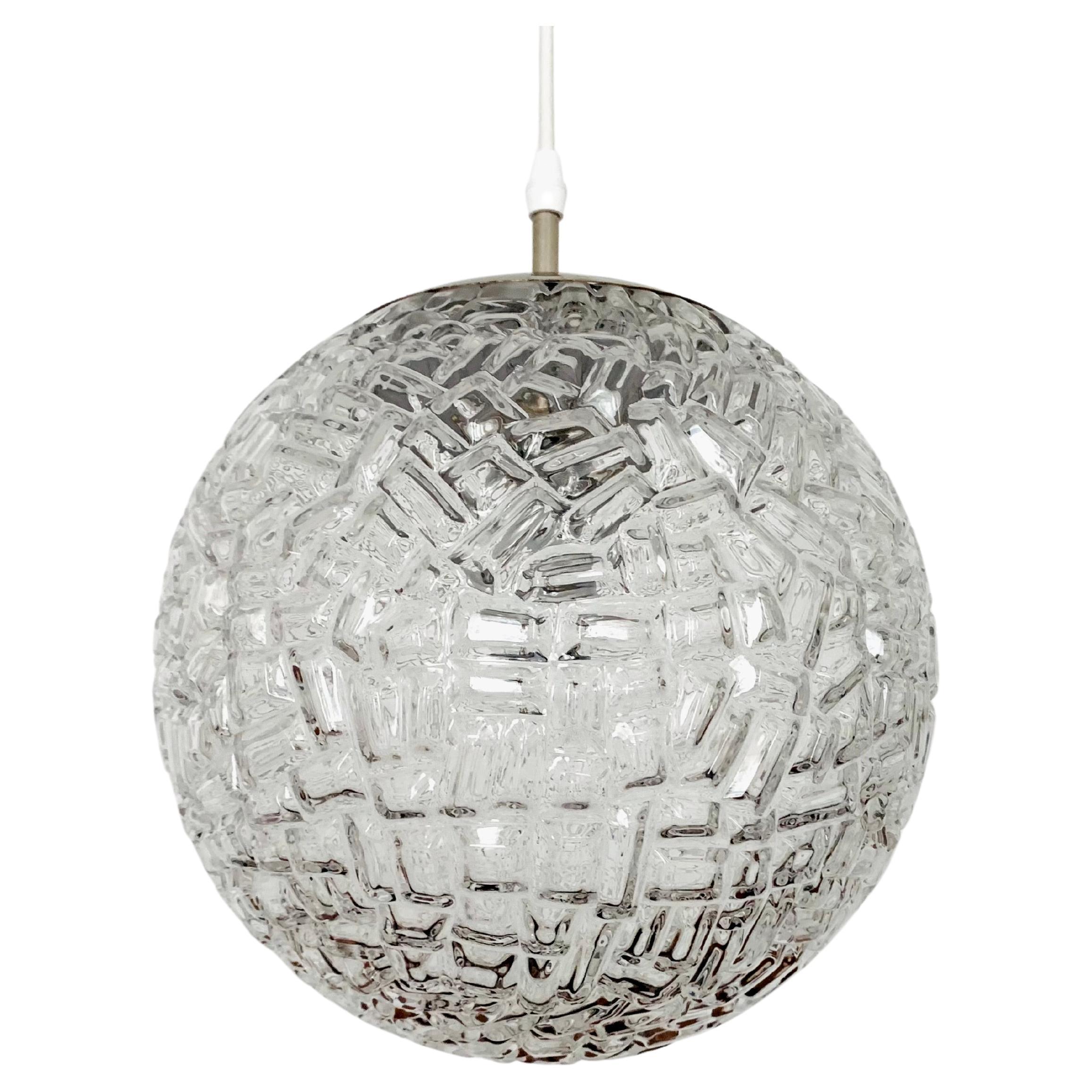 Diabolo Glass Pendant Lamp by Aloys Gangkofner for Peill and Putzler For Sale