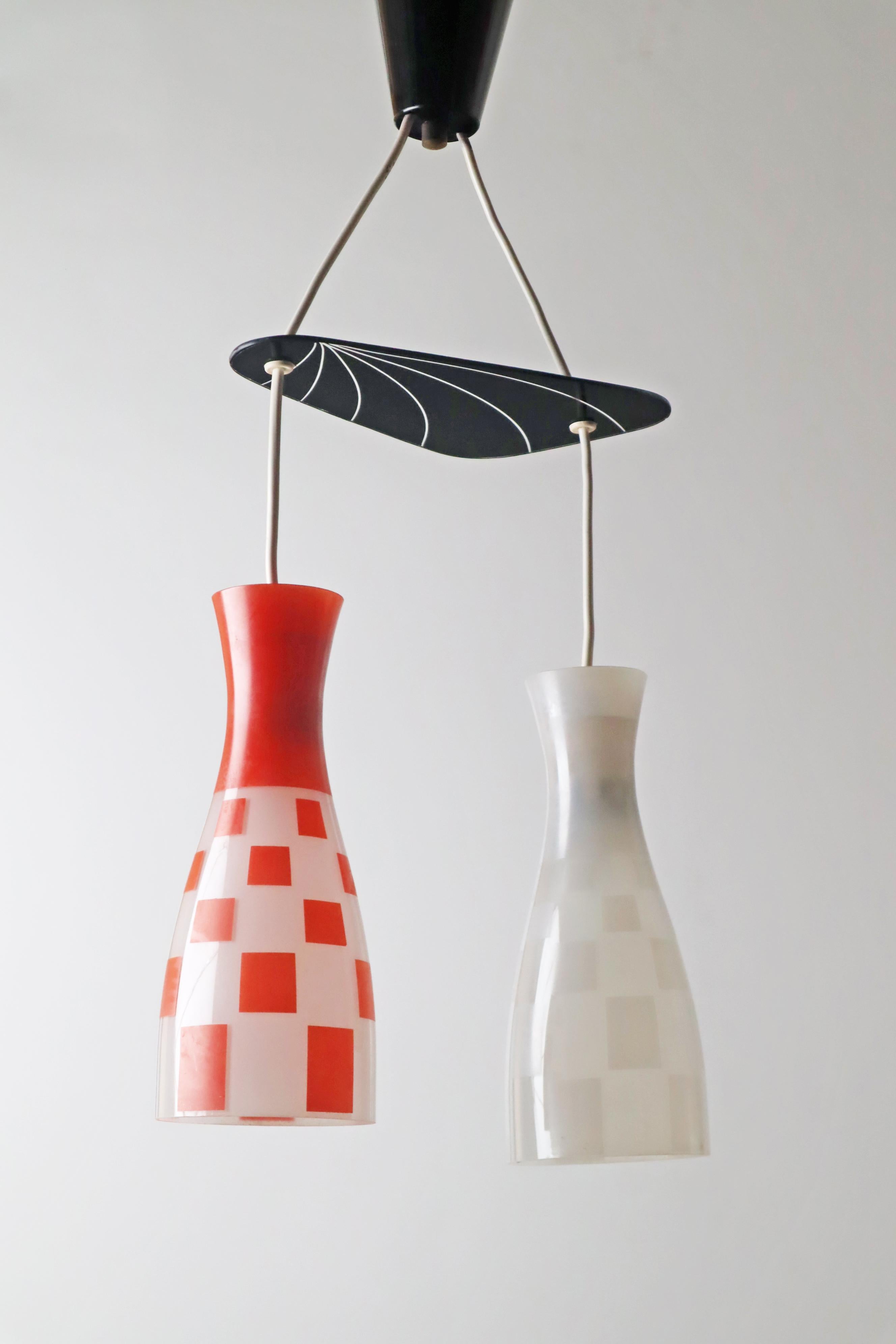 Diabolo Glass shade pendant Lamp 1950s For Sale 4