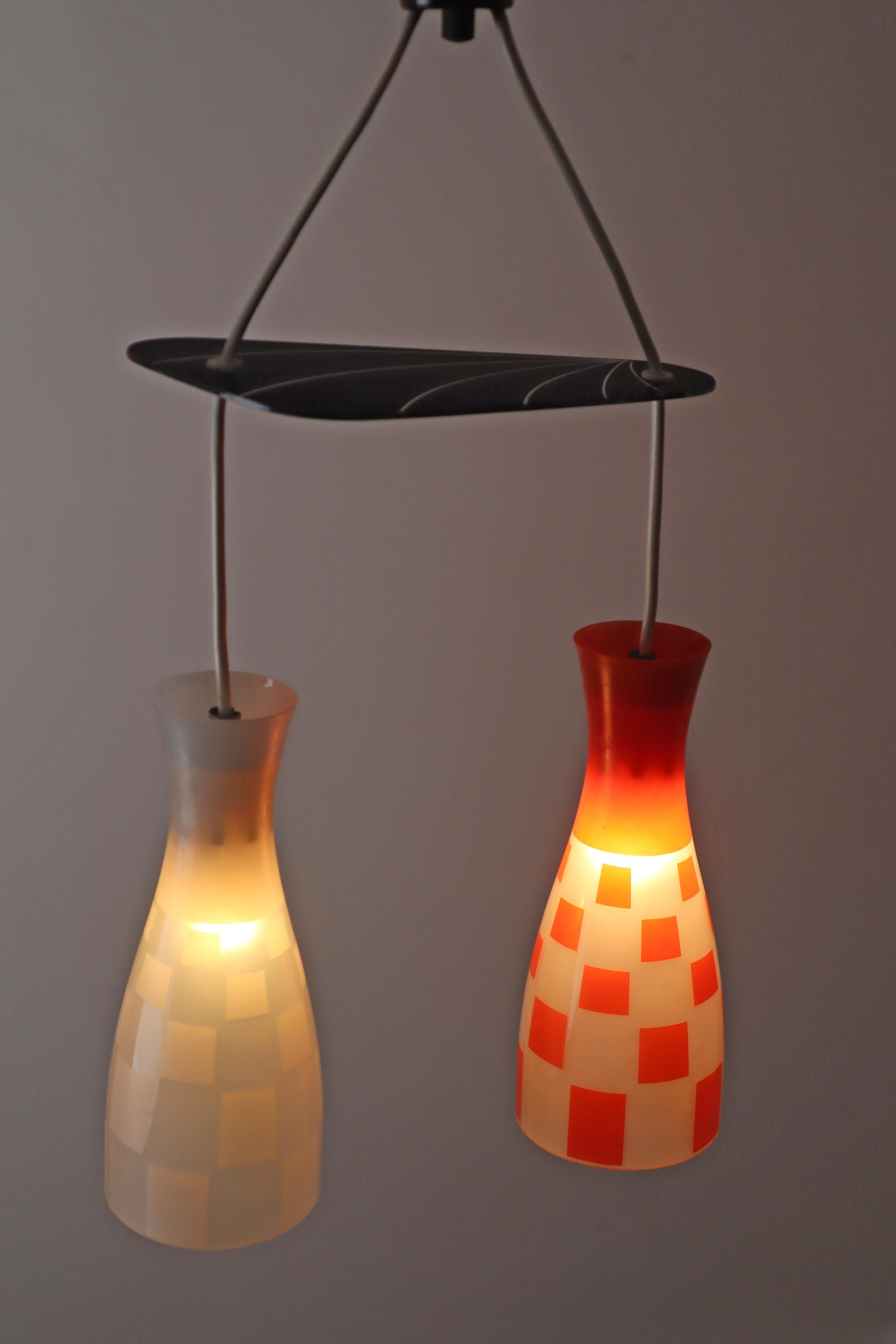 Diabolo Glass shade pendant Lamp 1950s For Sale 5