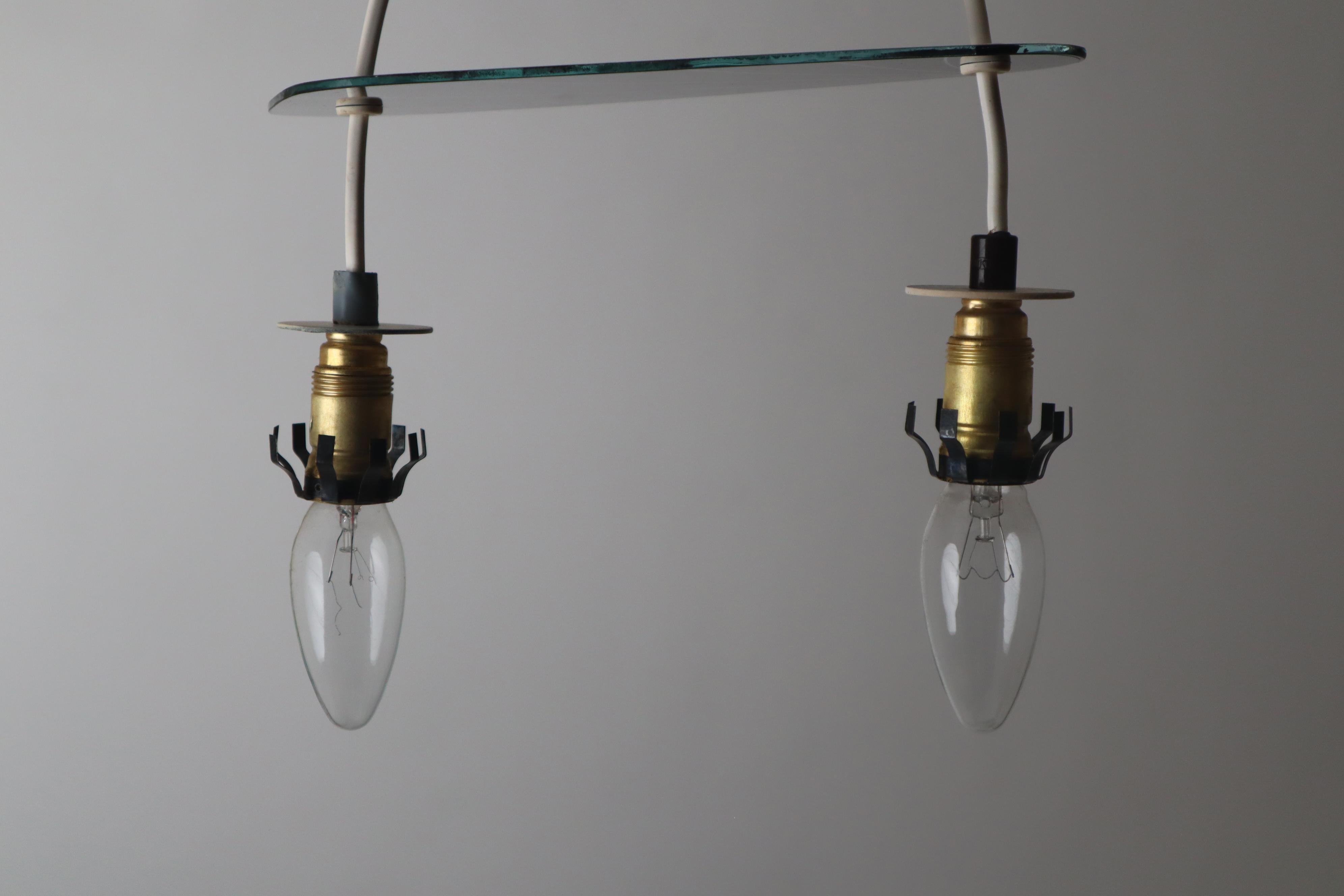 Diabolo Glass shade pendant Lamp 1950s For Sale 6