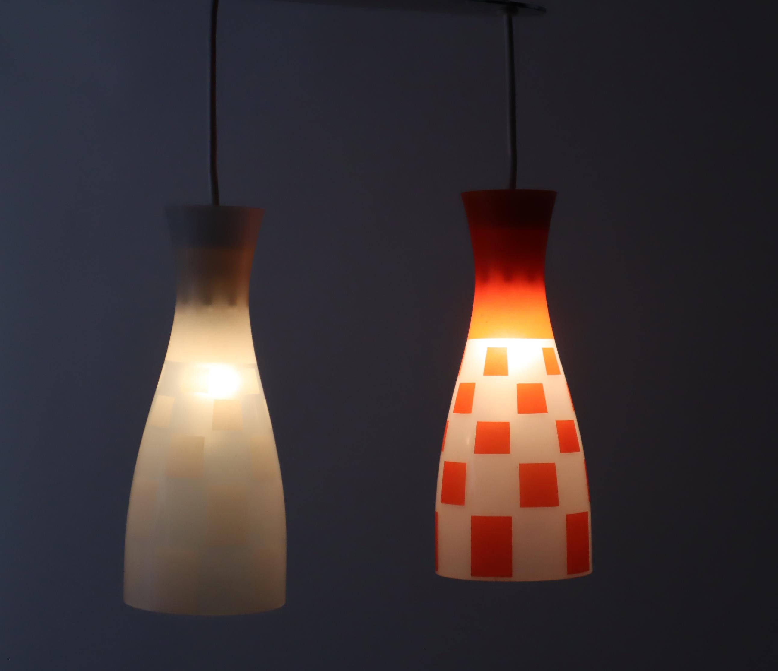 Diabolo Glass shade pendant Lamp 1950s For Sale 7