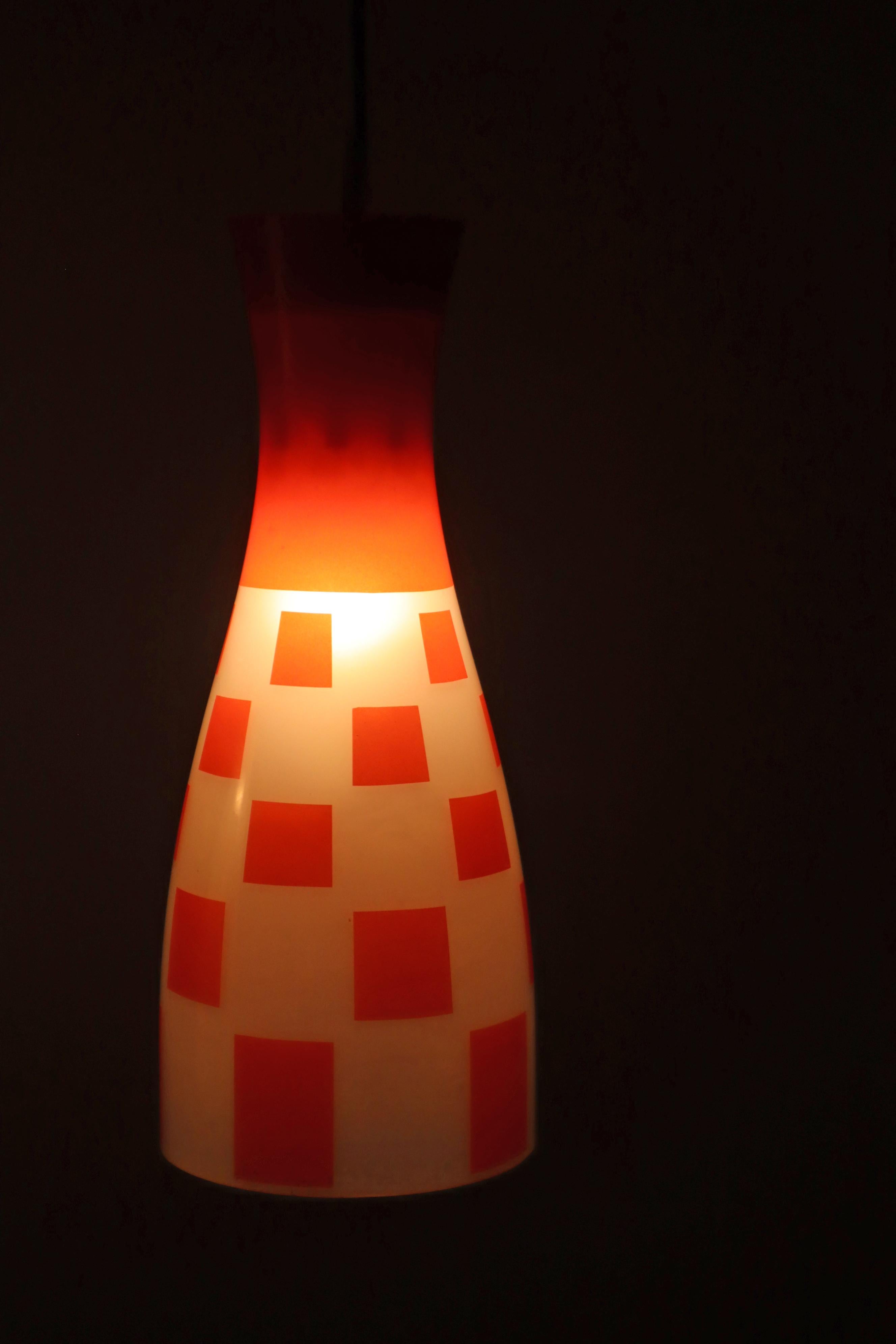 Diabolo Glass shade pendant Lamp 1950s For Sale 8