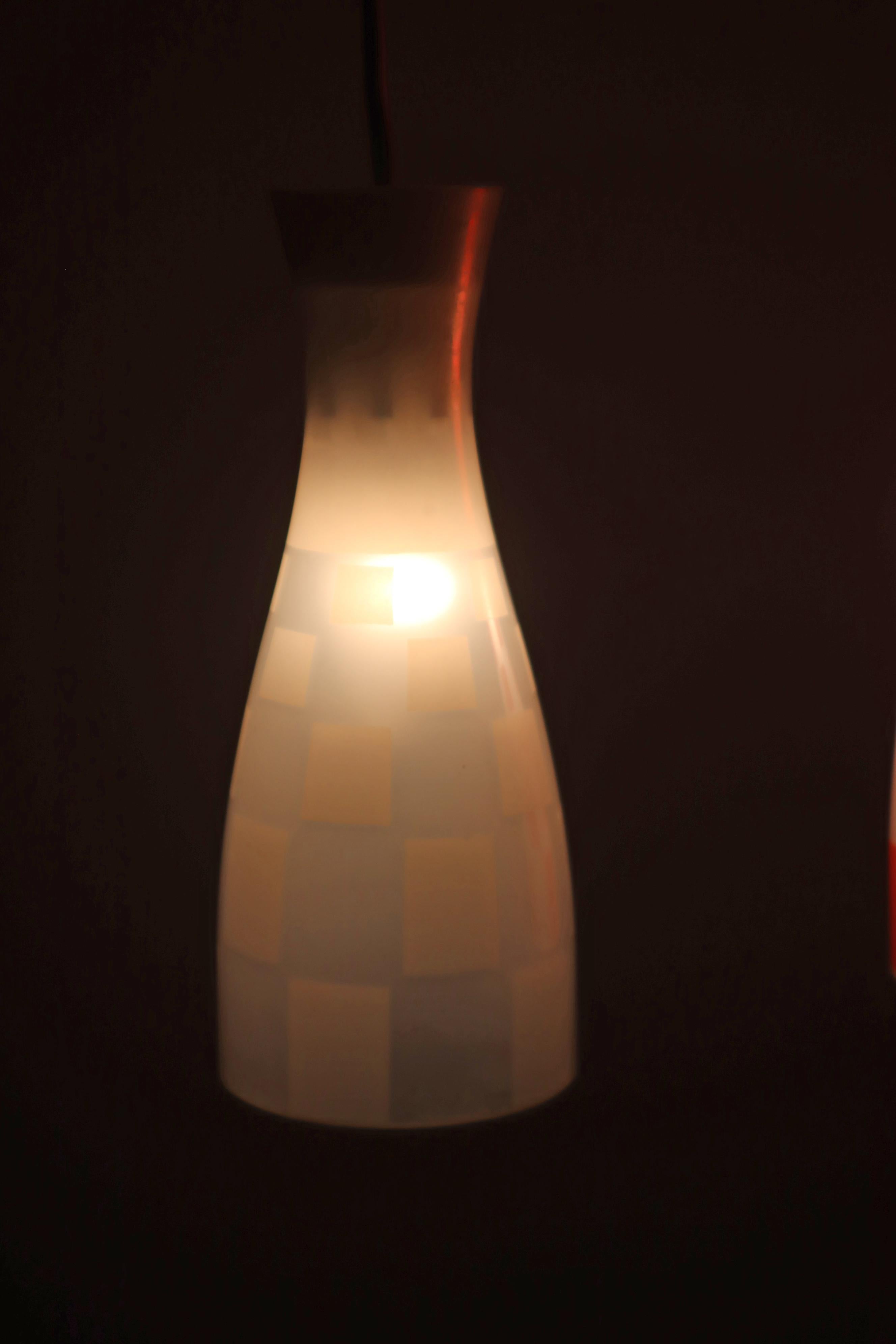Diabolo Glass shade pendant Lamp 1950s For Sale 9