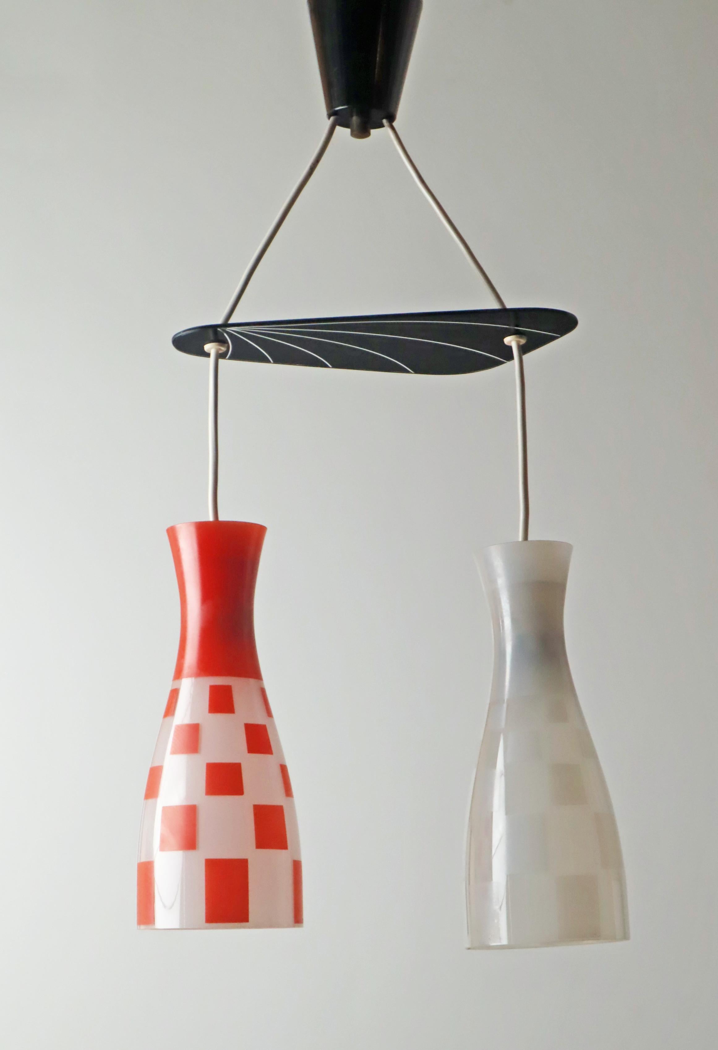 Diabolo Glass shade pendant Lamp 1950s For Sale 10