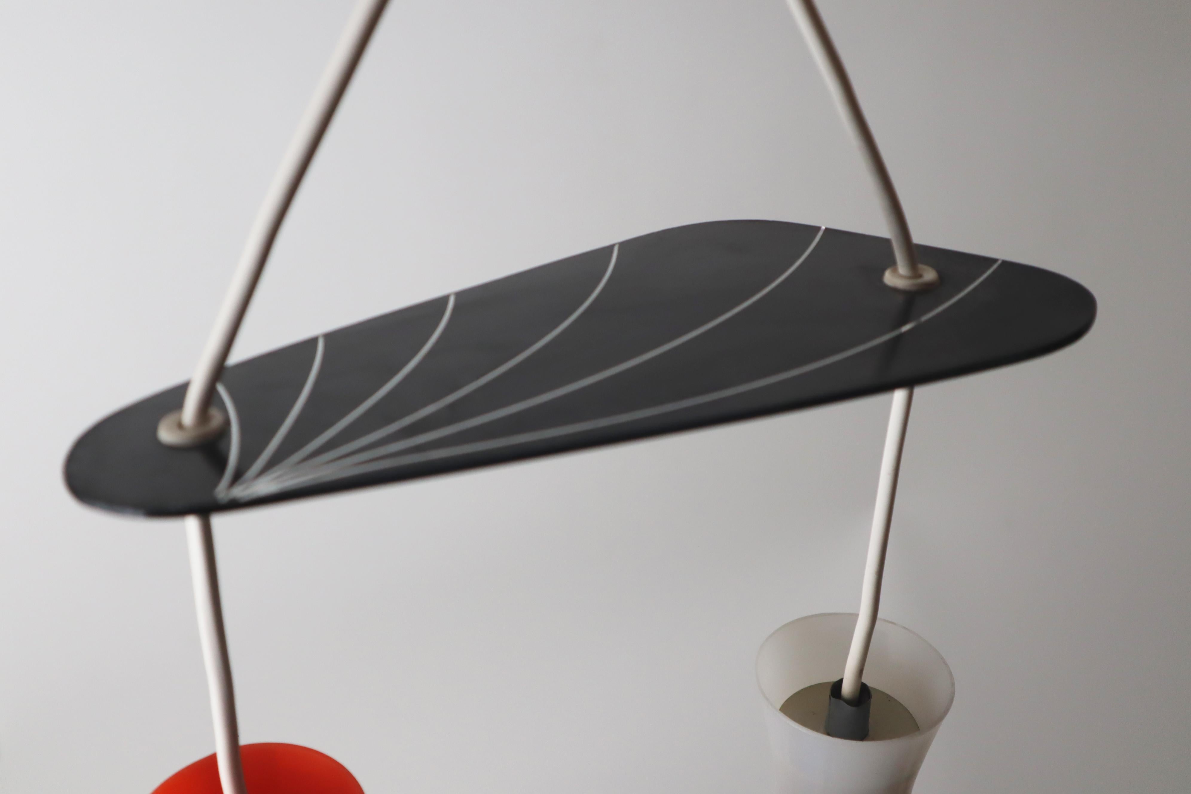 Diabolo Glass shade pendant Lamp 1950s For Sale 13