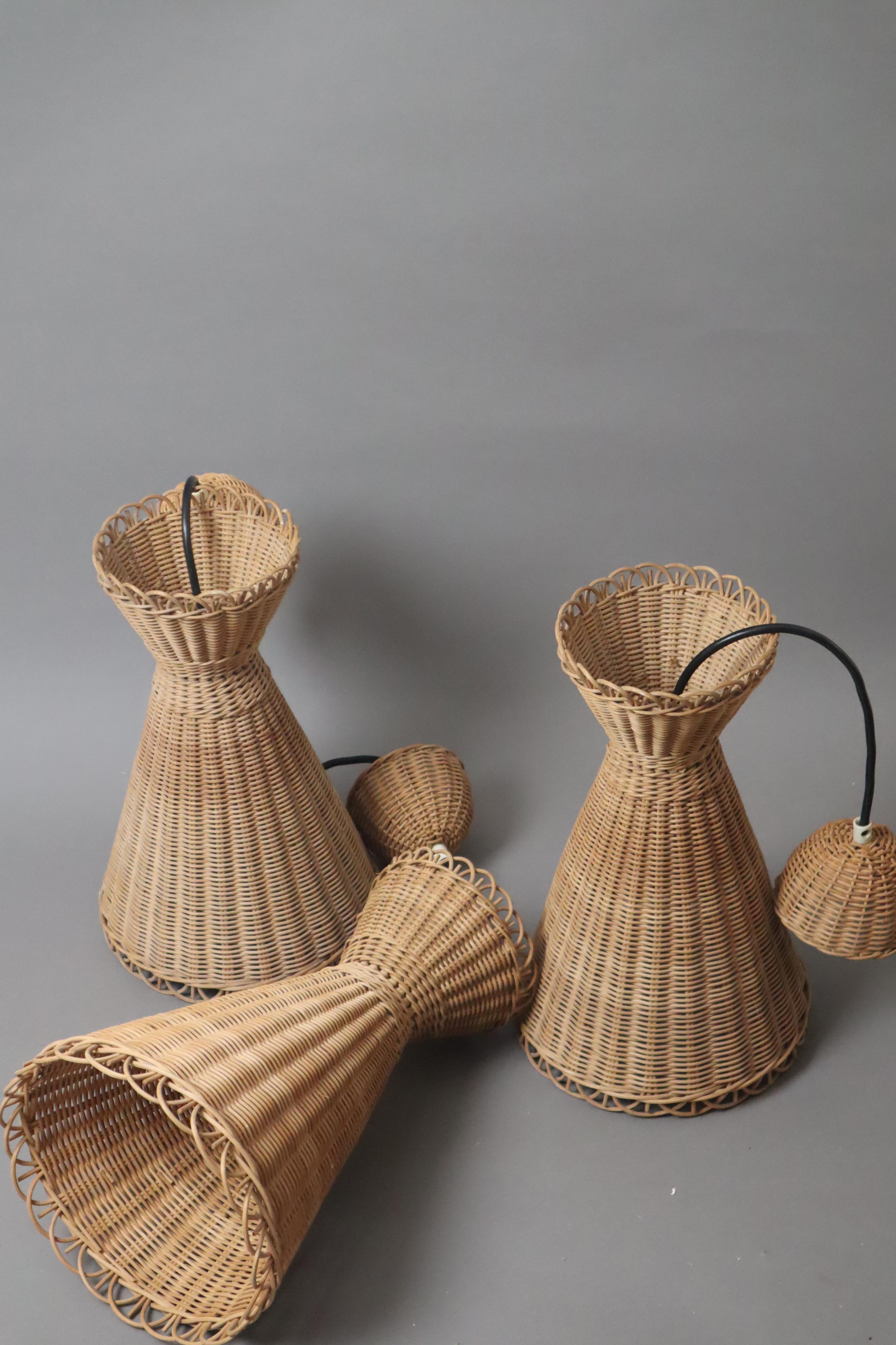 Lámpara colgante Diabolo Kiwi Boho Basket al estilo de J.T. Kalmar , años 50 en venta 9