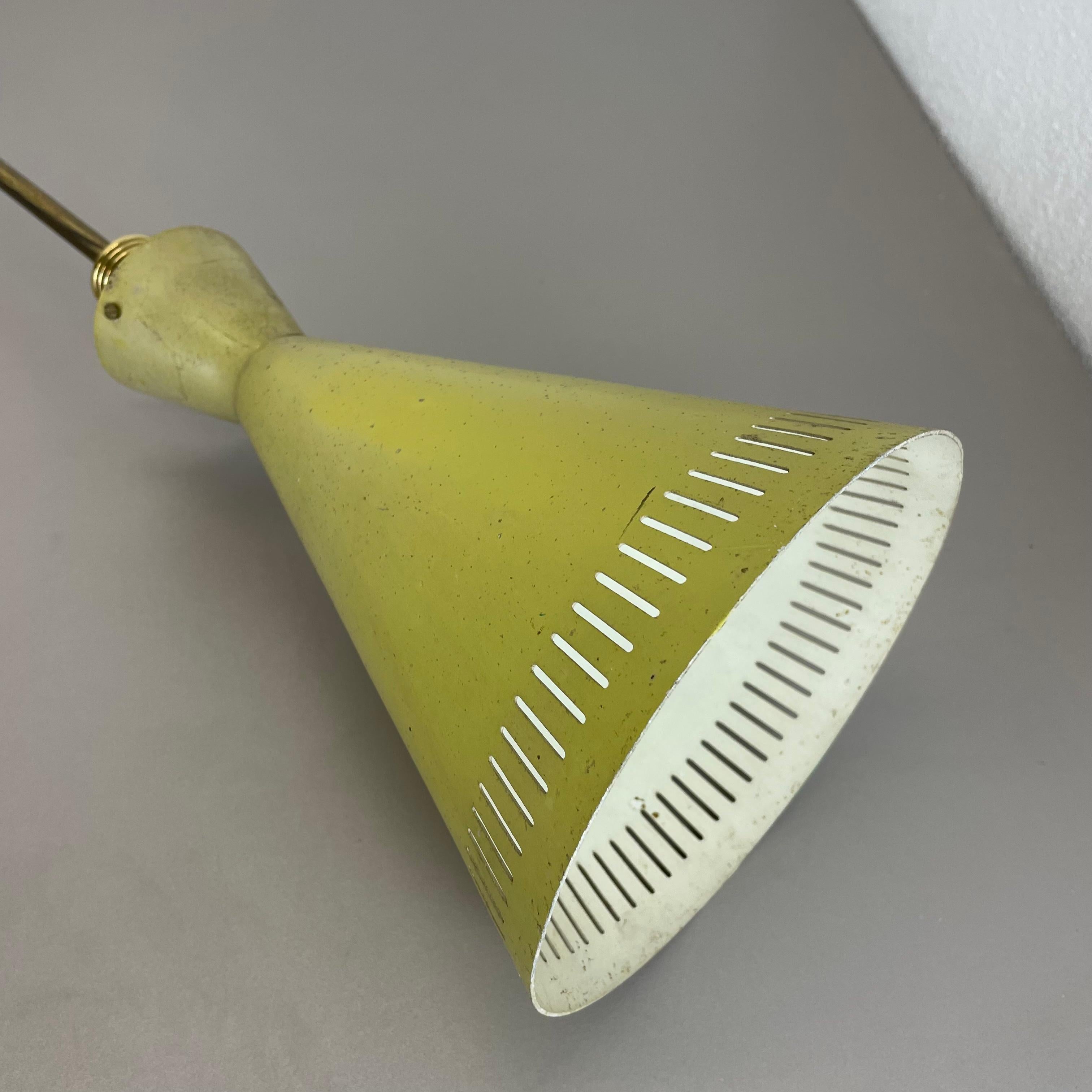 Lampe suspendue de style Stilnovo du milieu du siècle dernier en laiton et métal Diabolo, Italie 1950 en vente 9