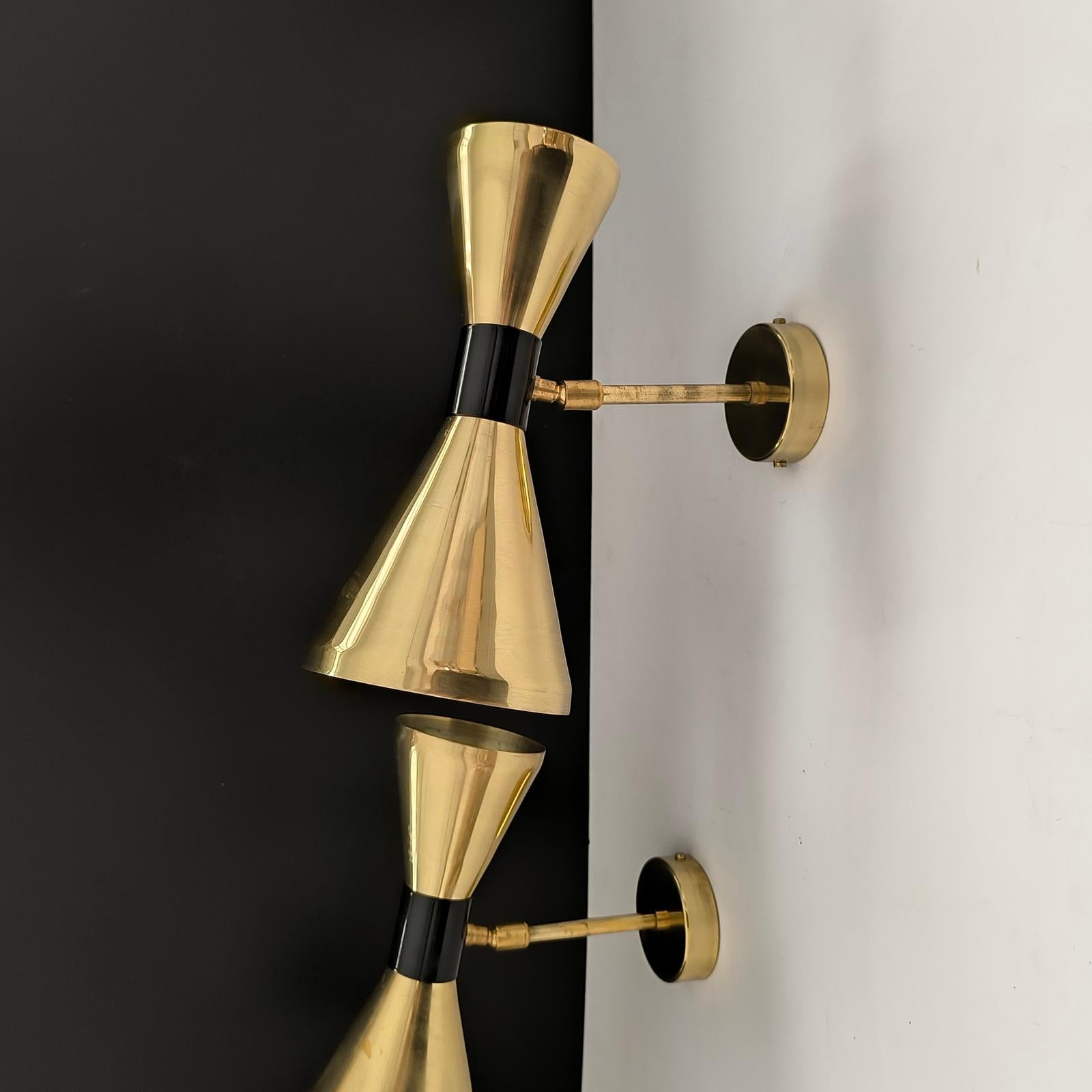 Diabolo Coppia di applique regolabili in ottone, nello stile di Stilnovo In condizioni Nuovo in vendita a Bochum, NRW