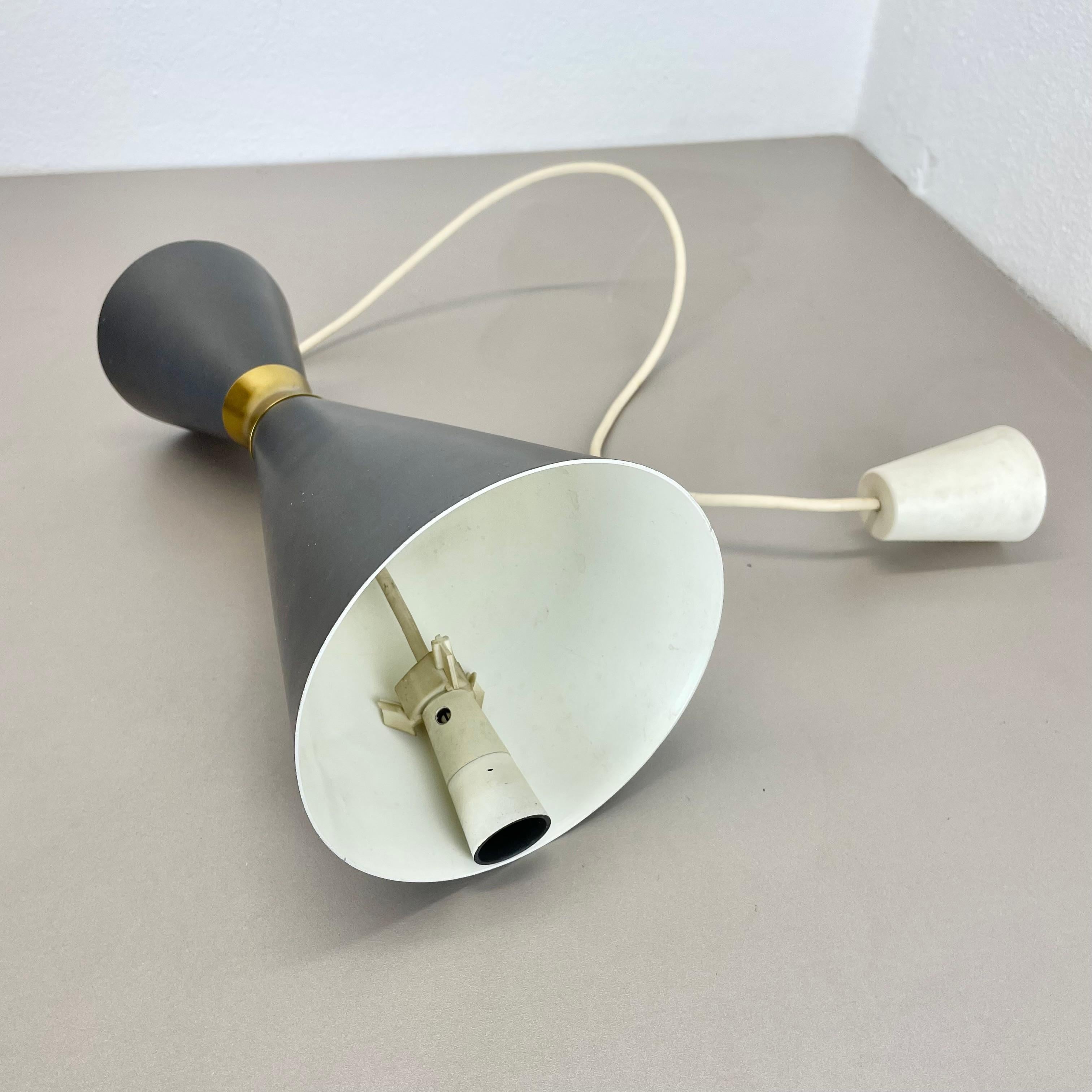 Lampada a sospensione in metallo grigio stile Diabolo Stilnovo di BAG TURGI, Svizzera 1950 in vendita 4