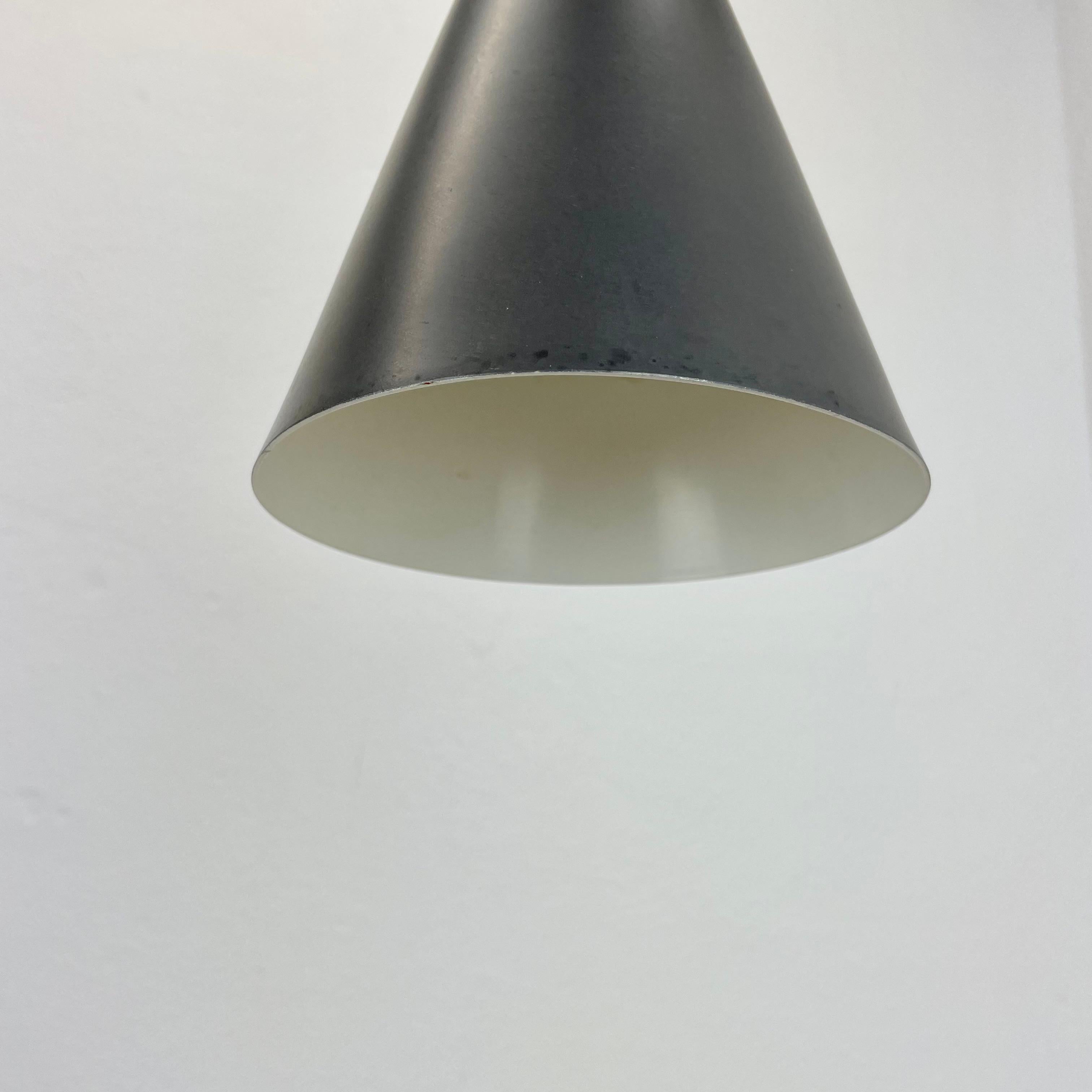 Lampada a sospensione in metallo grigio stile Diabolo Stilnovo di BAG TURGI, Svizzera 1950 in vendita 6