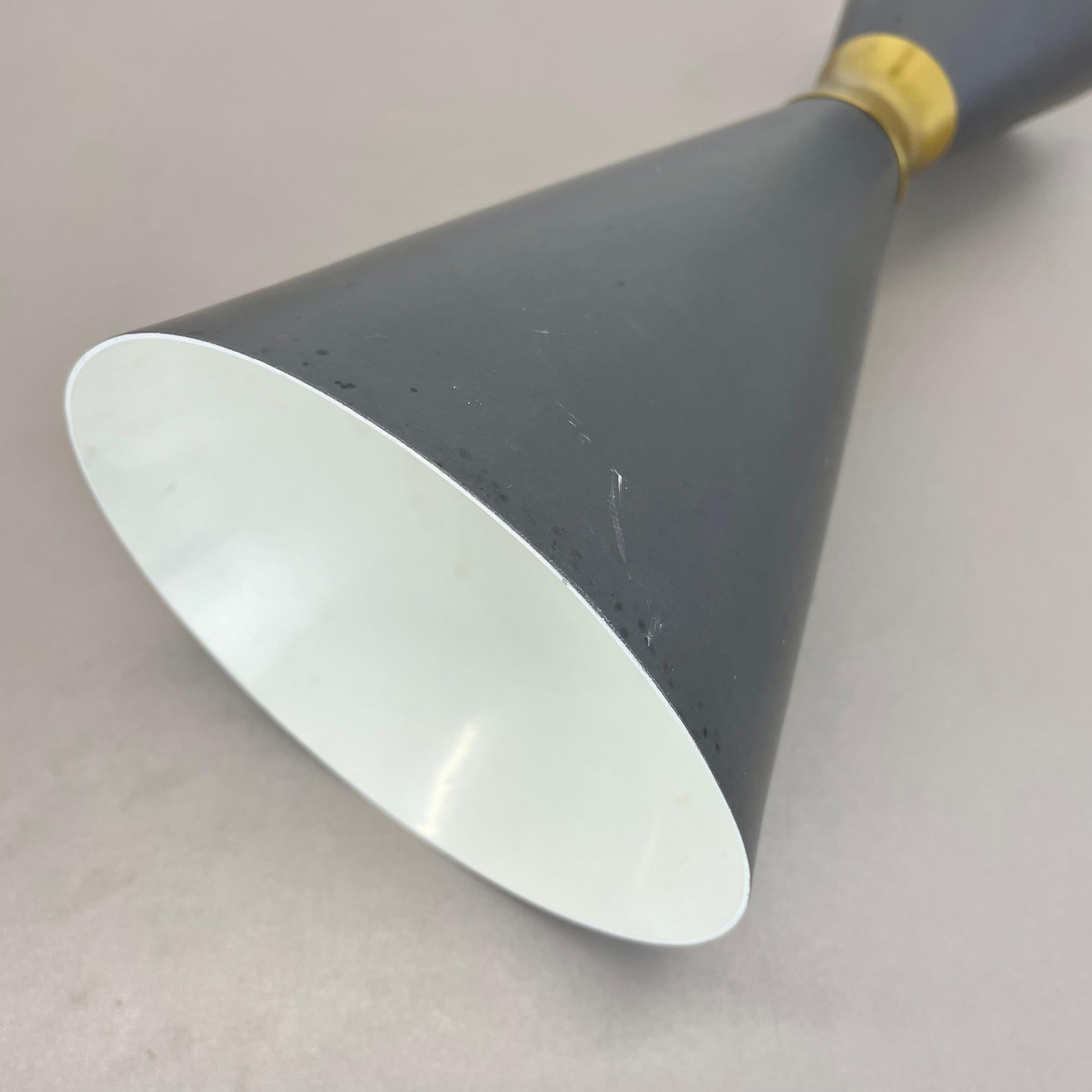 Lampada a sospensione in metallo grigio stile Diabolo Stilnovo di BAG TURGI, Svizzera 1950 in vendita 7